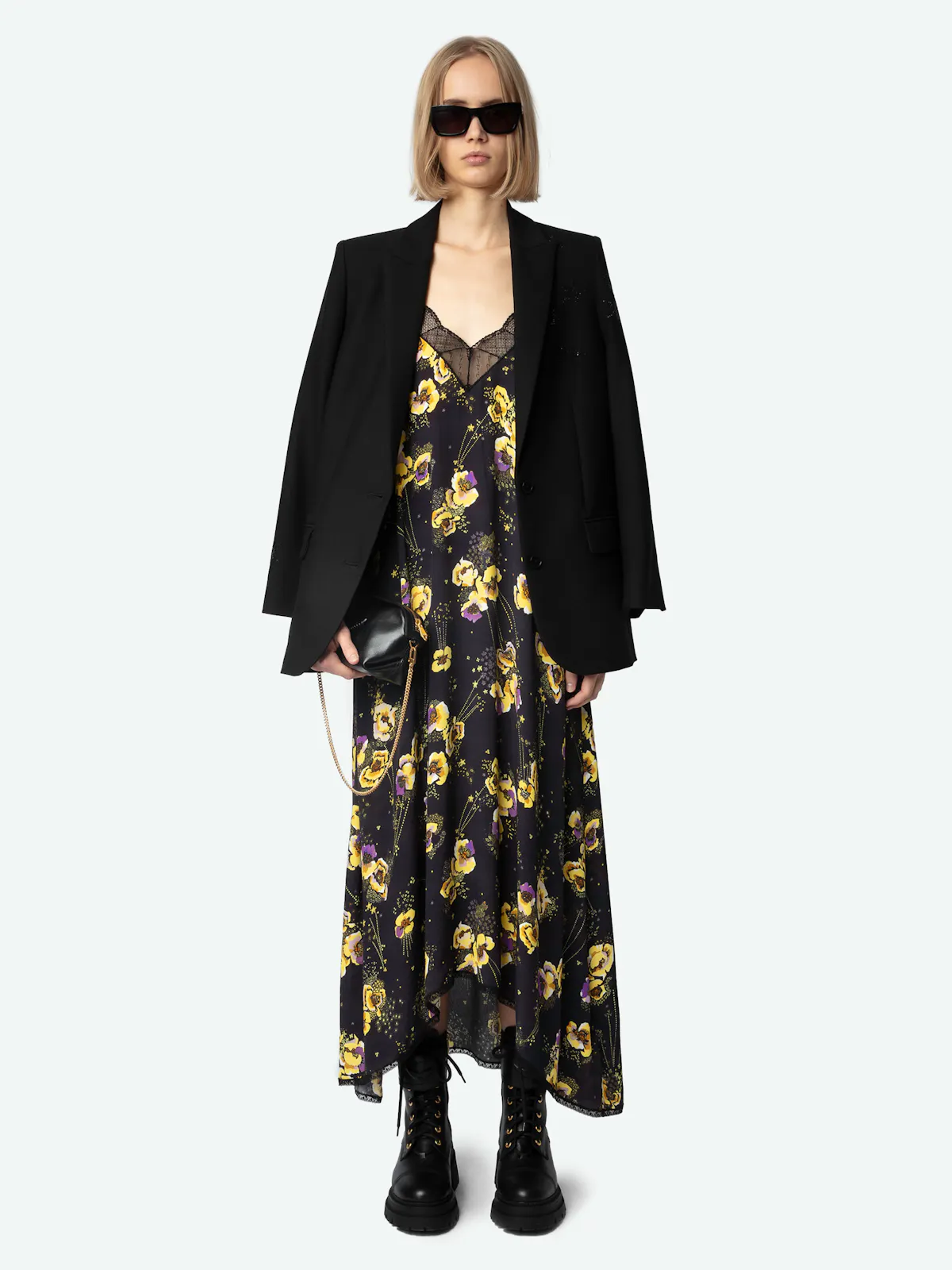 Long Black Floral Print Dress | Zadig&Voltaire Long Black Floral Print Dress | Zadig&Voltaire