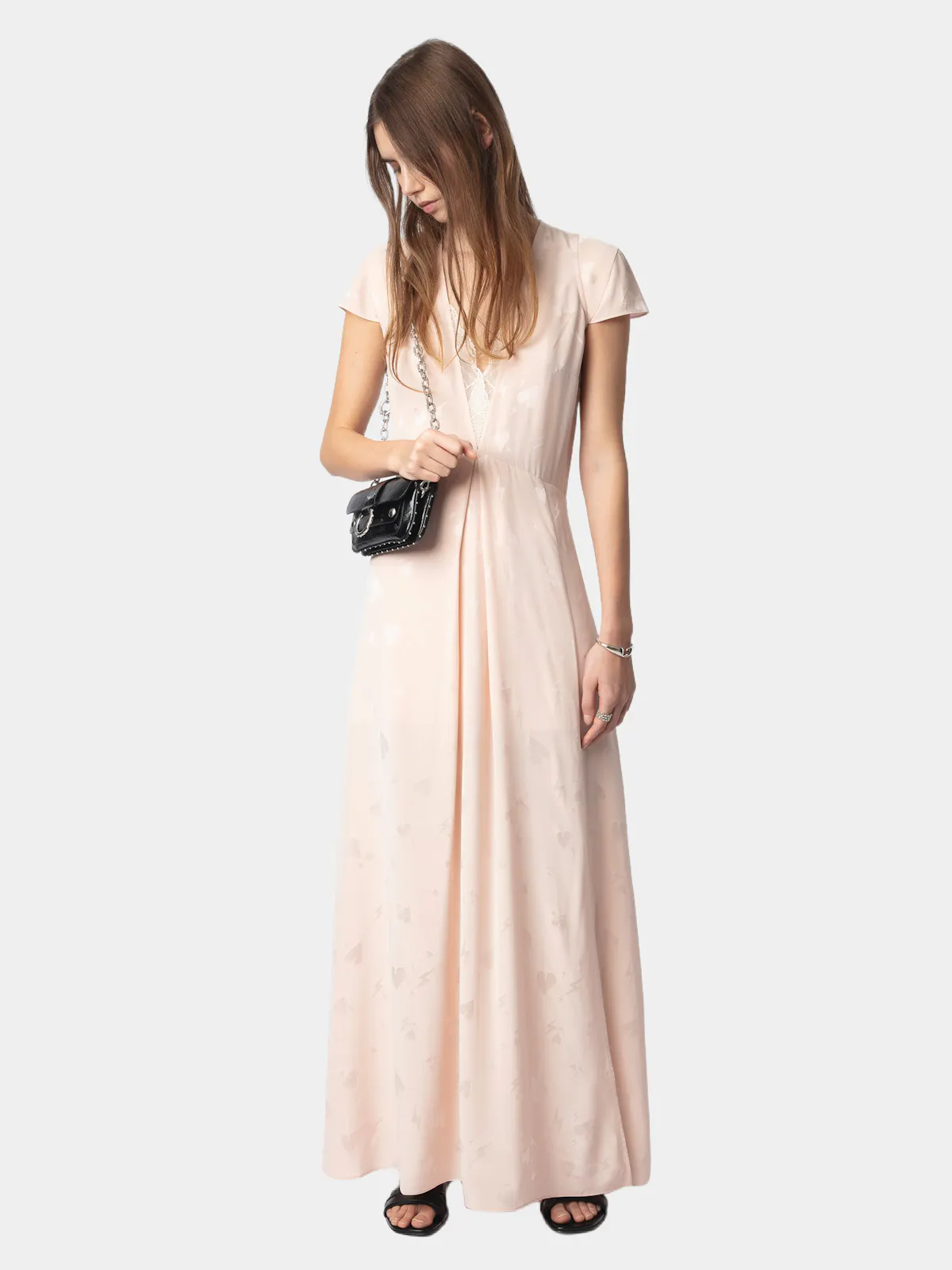 Long Pink Silk Lace Dress | Zadig&Voltaire Long Pink Silk Lace Dress | Zadig&Voltaire