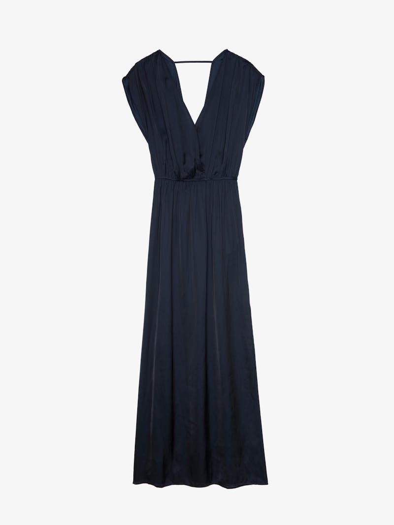Ritmic Navy Satin Long Dress