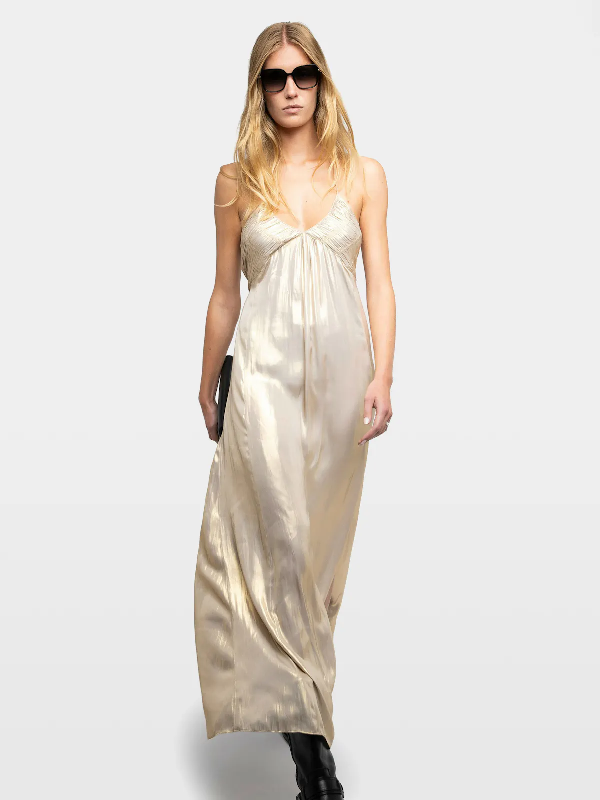 zadig and voltaire gold dress Zadig & Voltaire 'Rippie Satin' dress