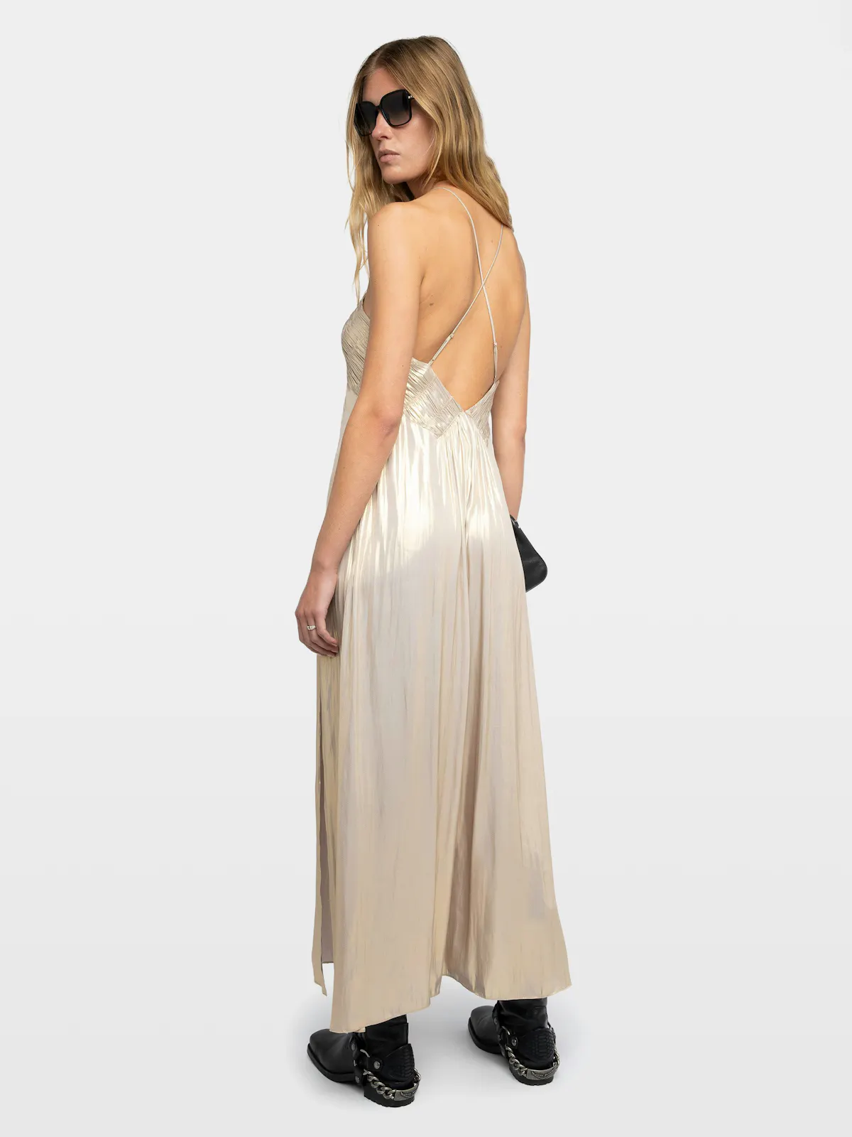 Elegant Gold Satin Long Dress | Zadig&Voltaire Elegant Gold Satin Long Dress | Zadig&Voltaire