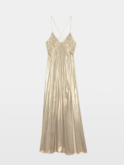 Zadig & Voltaire Women's Rayonne Satin Dress - Gold - Size L Zadig & Voltaire Women's Rayonne Satin Dress - Gold - Size L