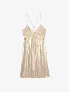 Rayonna Pleated Satin Dress