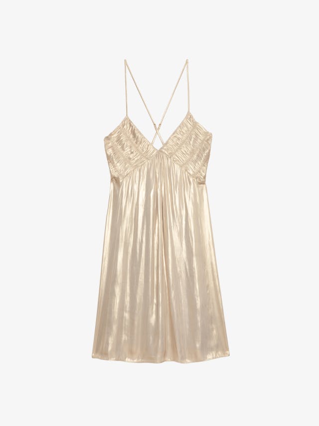 Rayonna Pleated Satin Dress