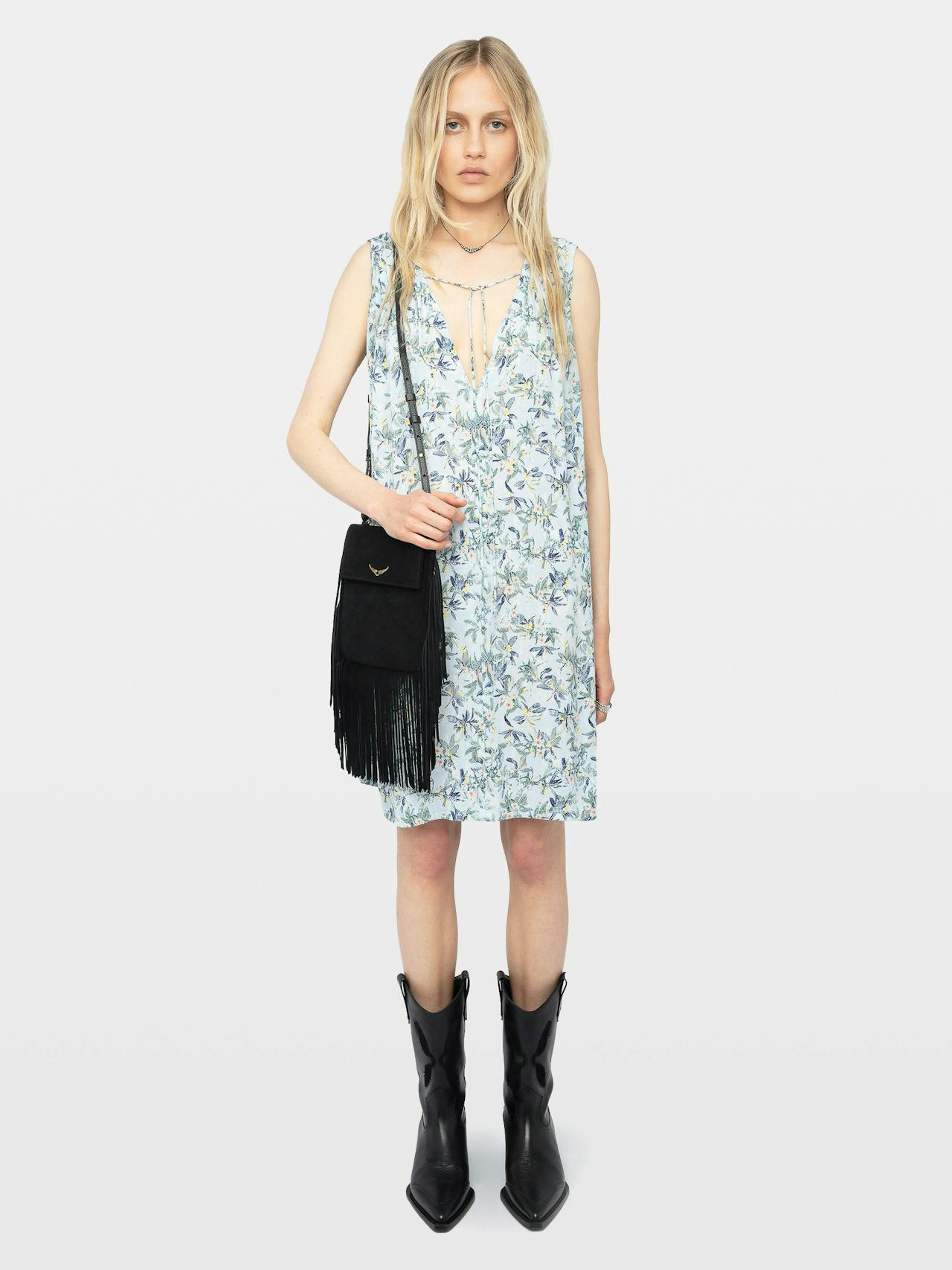 Rimatis Short Viscose Sleeveless Floral Dress