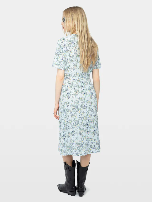 Rhodral Floral Print Midi Dress