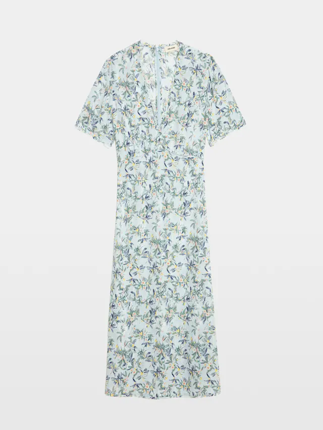 Rhodral Floral Print Midi Dress