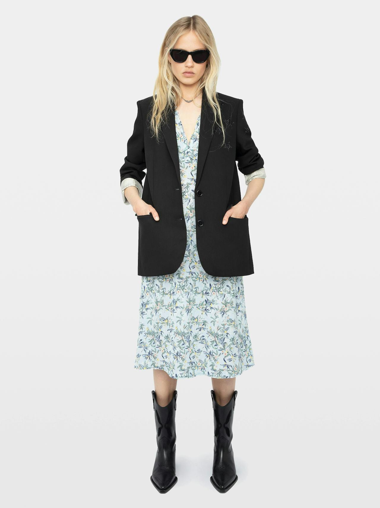 Rhodral Floral Print Midi Dress