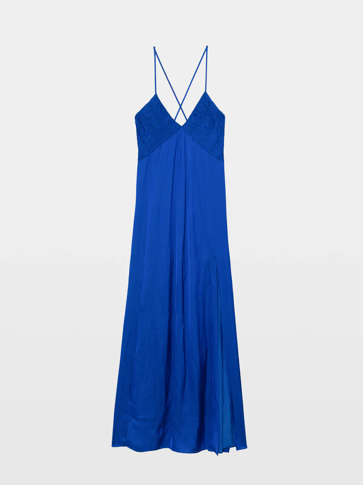 electric blue satin dress Amazon.com: Elegant Blue Satin Dress, Flowing Silhouette, Women's : Clothing, Shoes & Jewelry