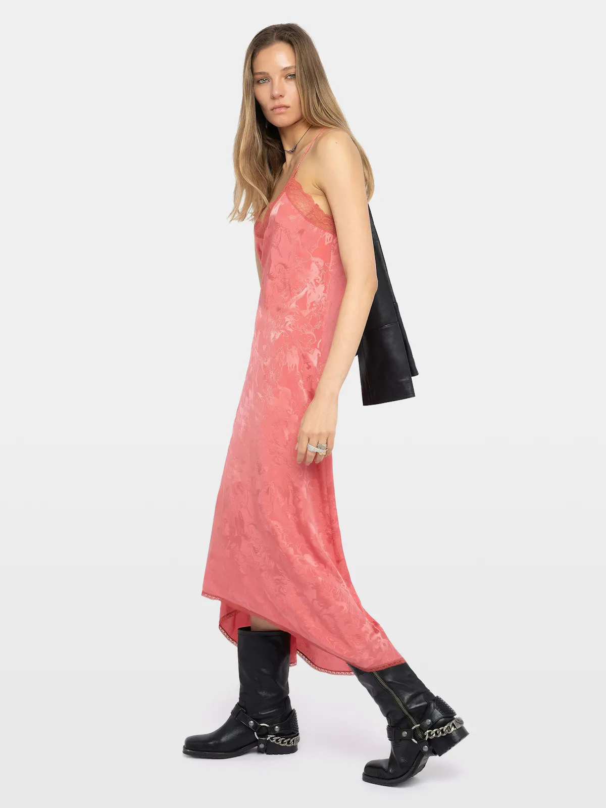 zadig voltaire pink dress Zadig & Voltaire Pink Ruins Satin Dress