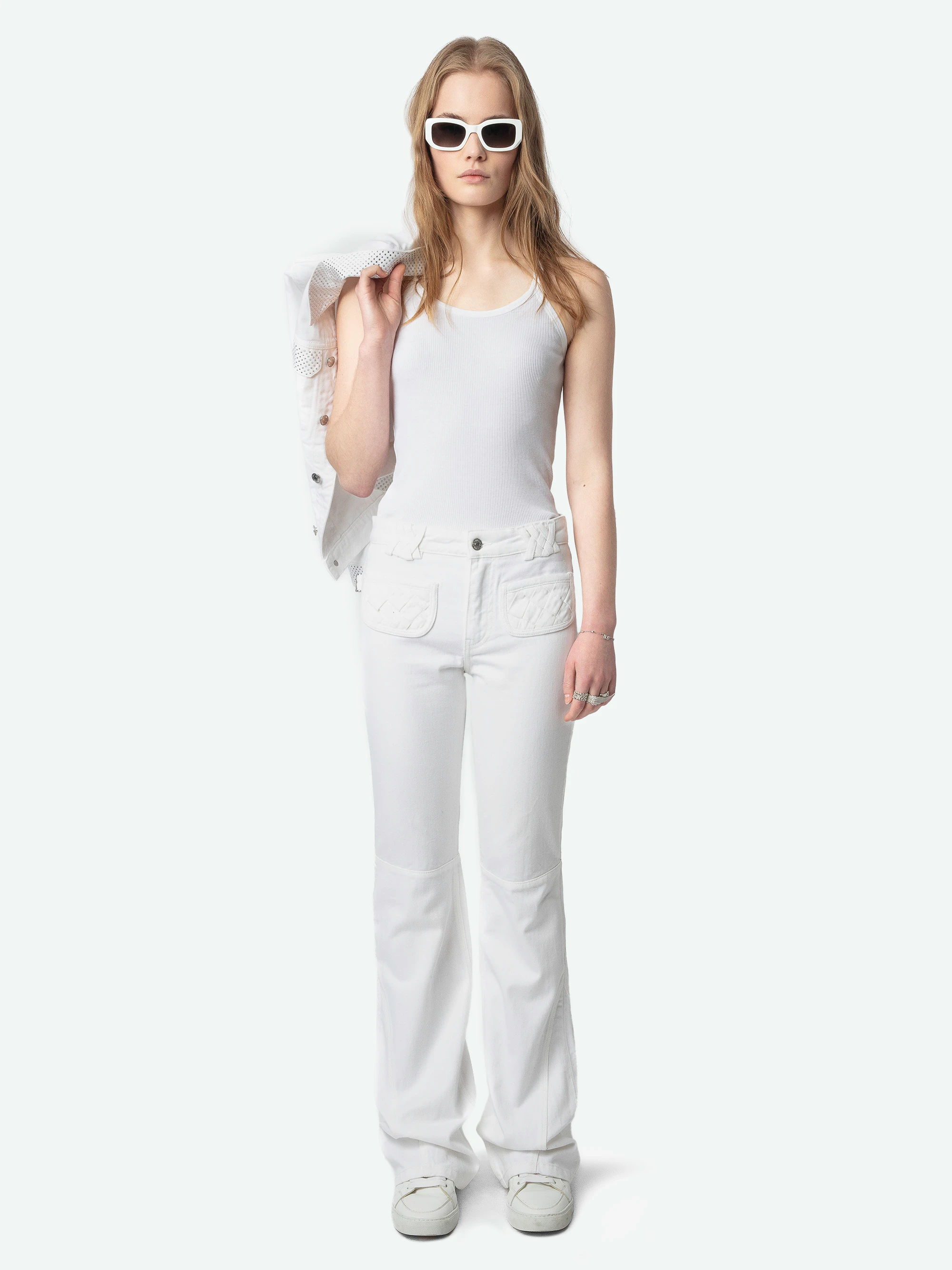 Ecume White Bootcut Jeans thumbnail 1