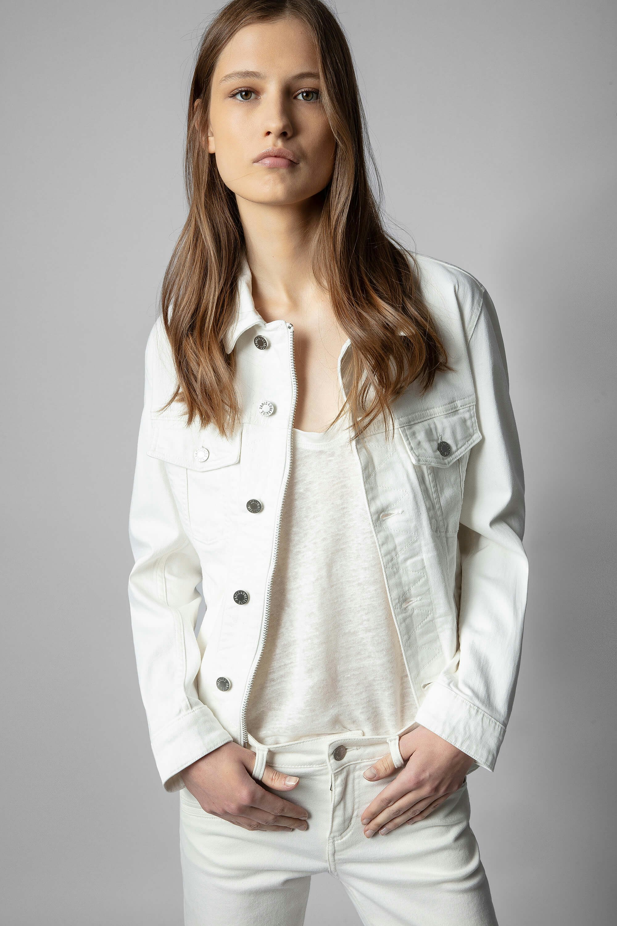 Kase Diamanté Skull Denim Jacket