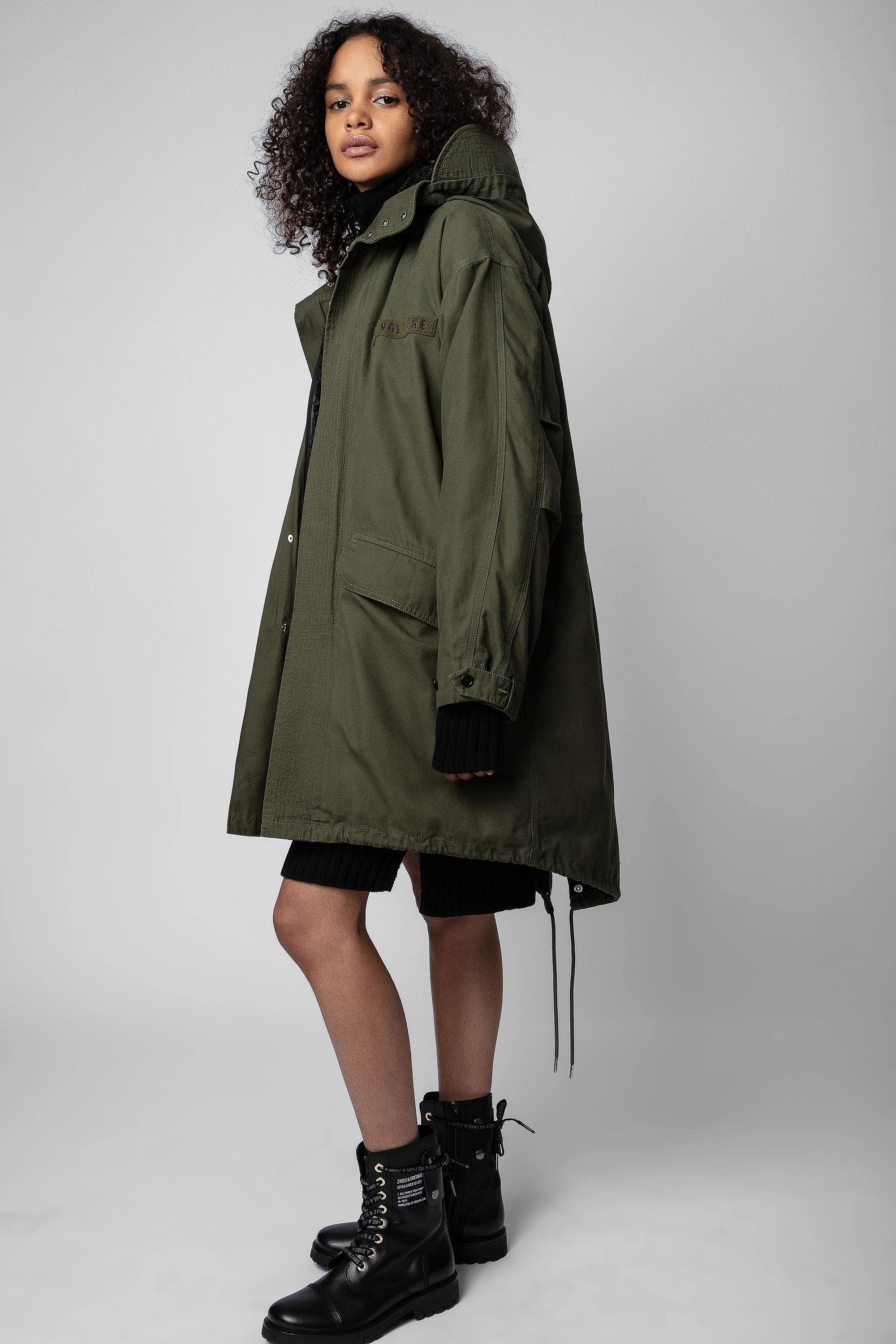 Kiwi Canvas Coat parka kaki women | Zadig&Voltaire