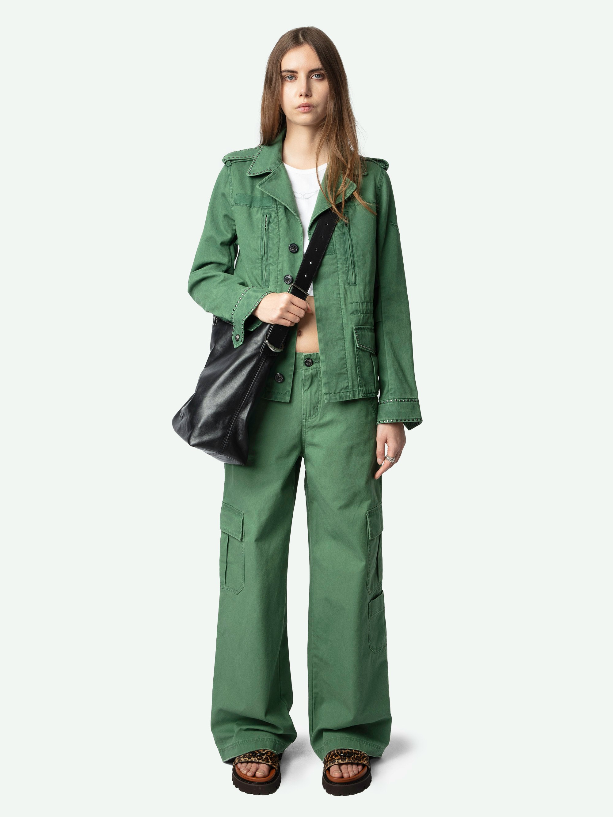 Klimi Military Green Cotton Parka | Zadig&Voltaire | Zadig&Voltaire