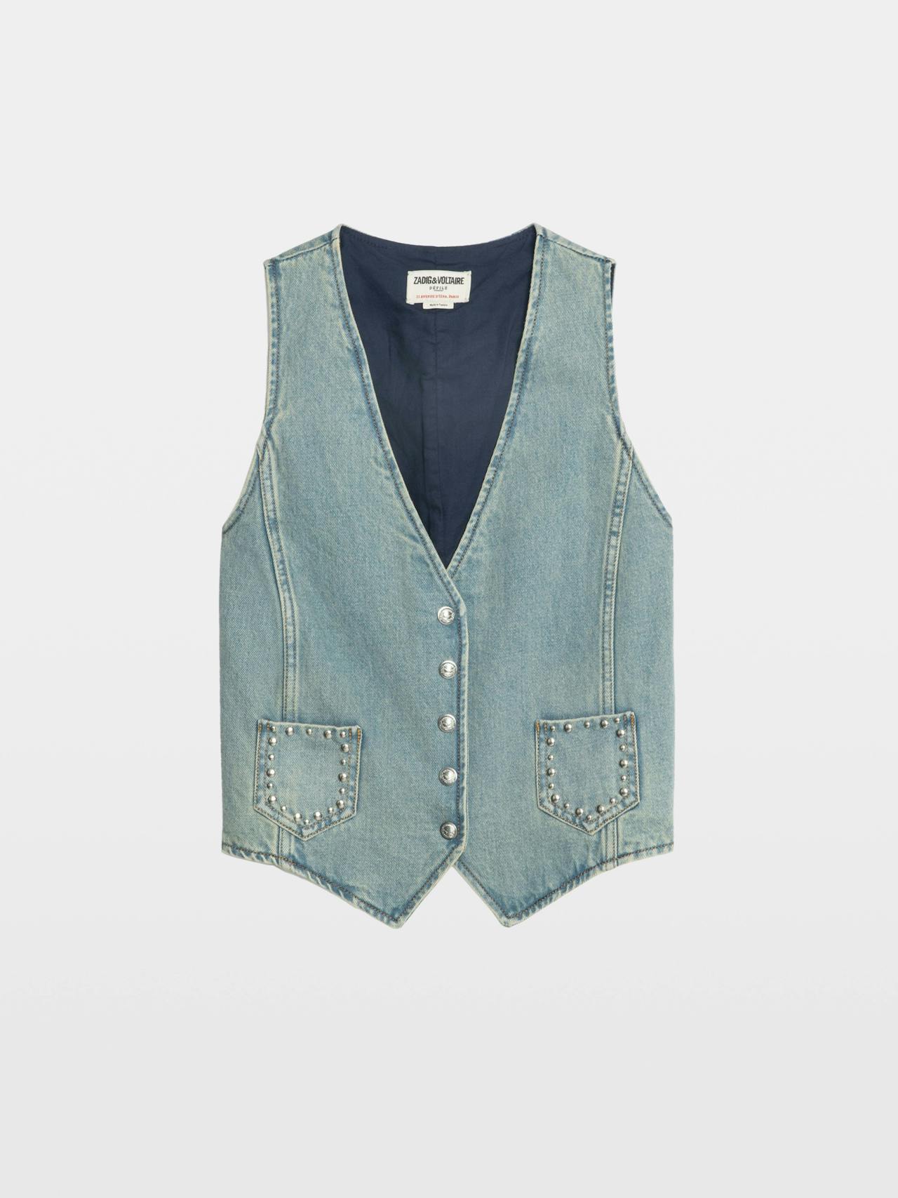 Gillier Denim Waistcoat 8