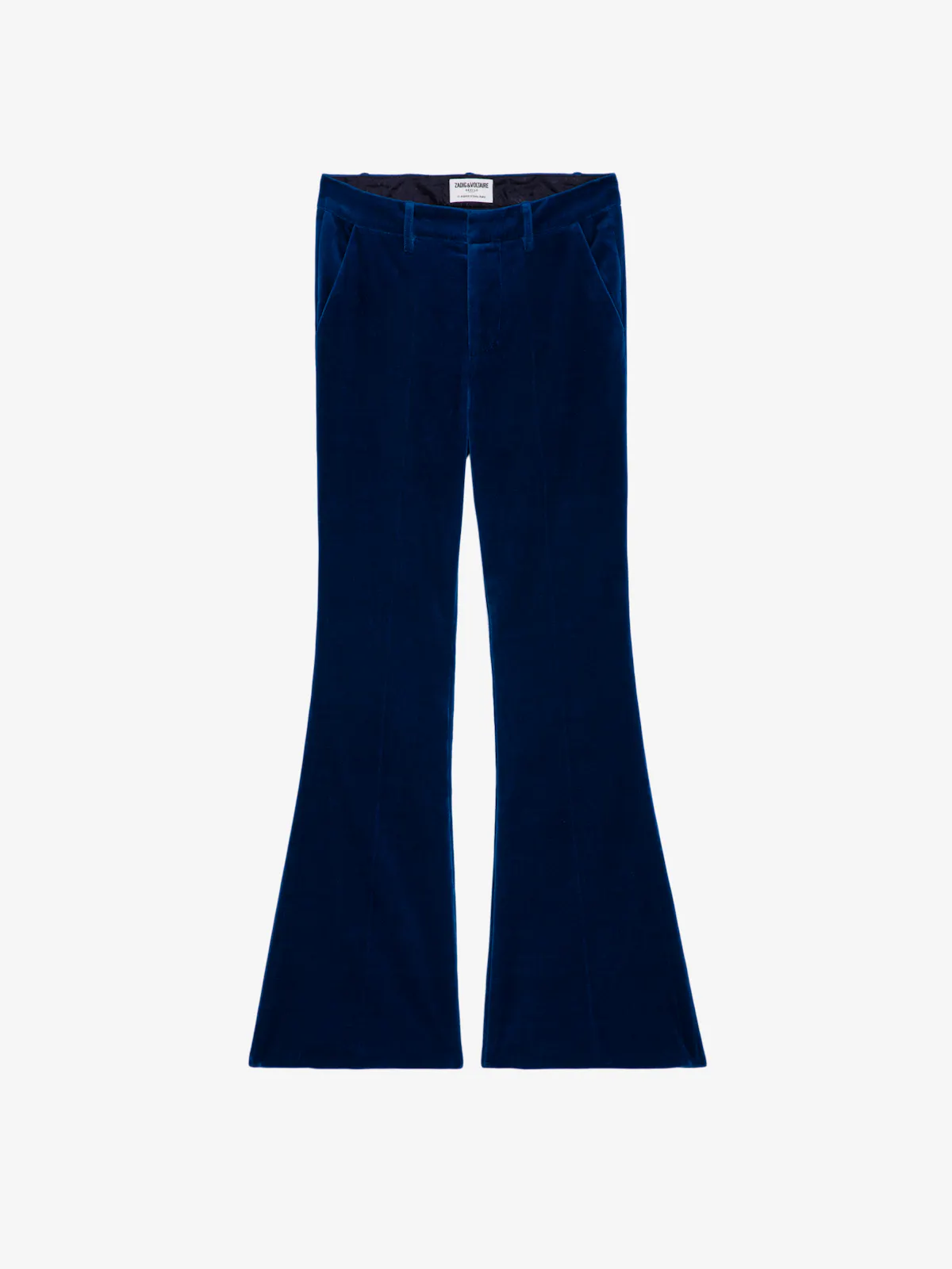 blue velvet dress pants Ryrjj Flared Velvet Dress Pants for Women High Waisted Wide Leg Stretch Elastic Waist Bootcut Pull On Trousers Front Seam Slacks(Blue,XL), Women's