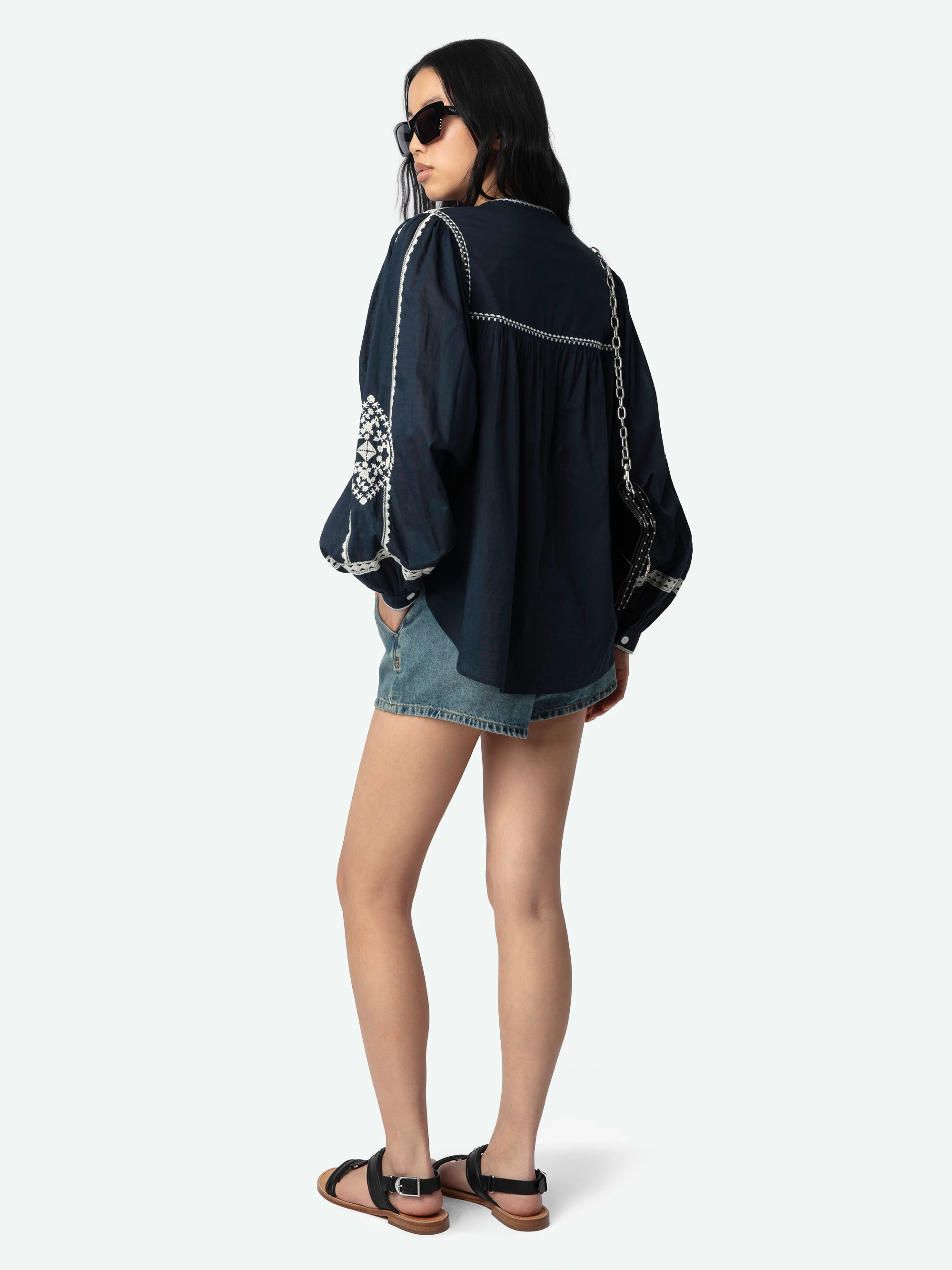 Tigy Oversized Cotton Blouse thumbnail 2