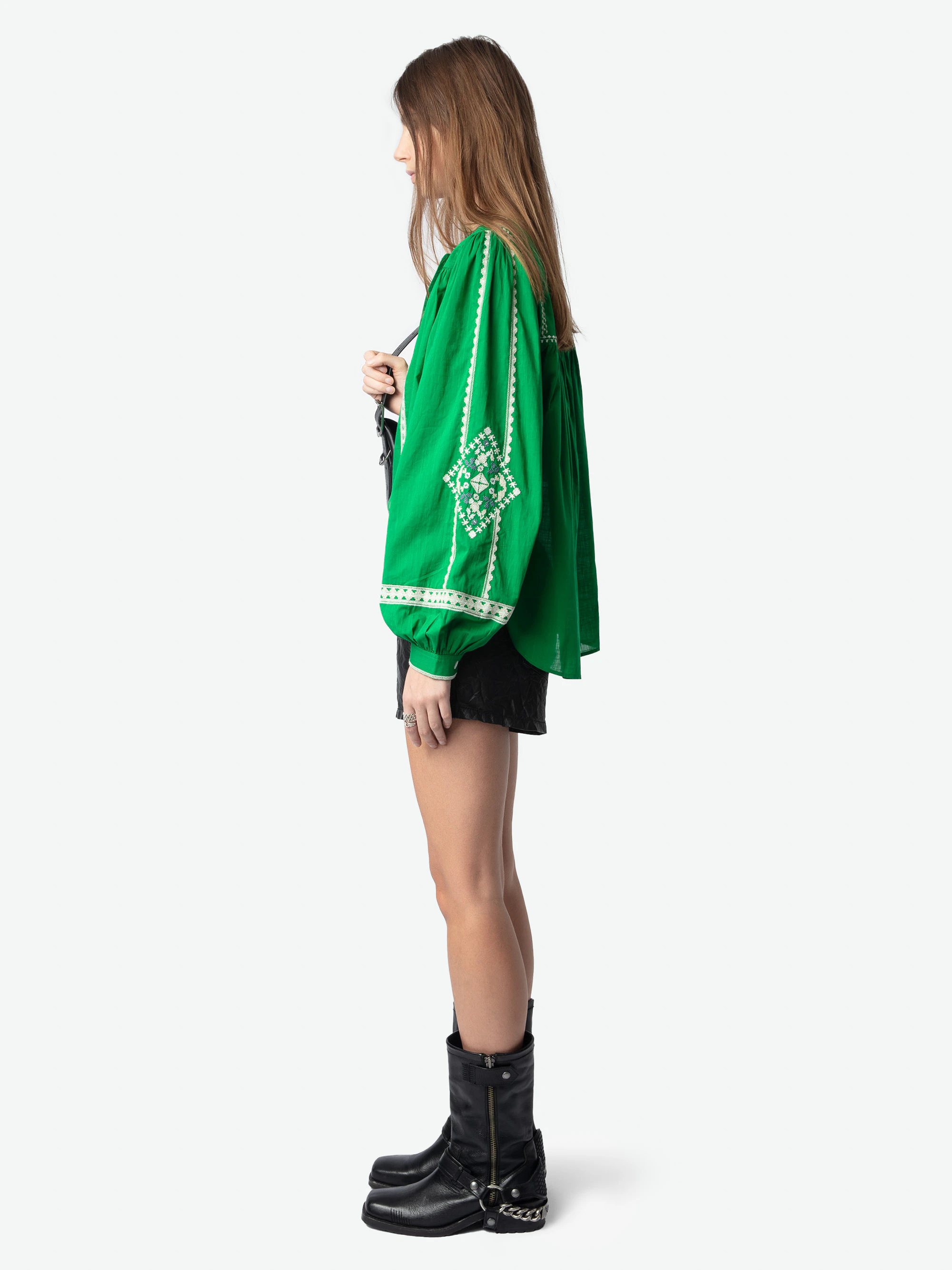 Tigy Oversized Cotton Blouse thumbnail 4