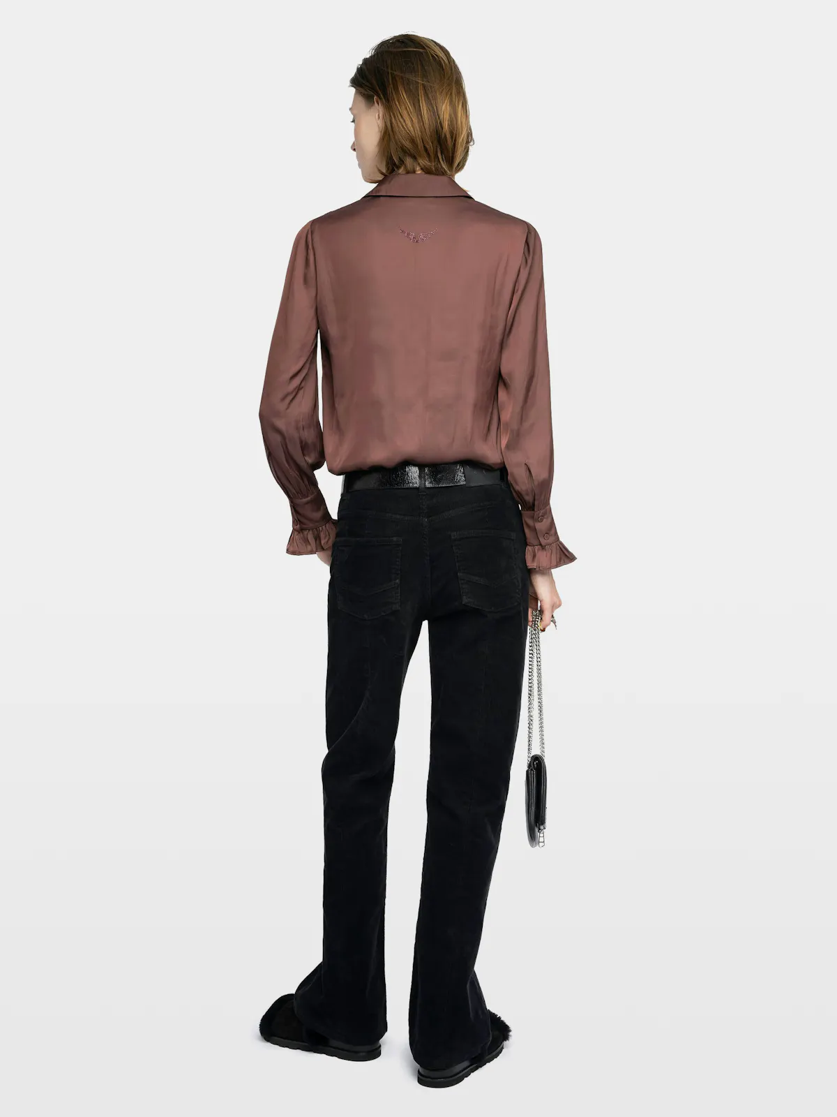 Red Satin Thely Shirt with Rhinestones | Zadig&Voltaire Red Satin Thely Shirt with Rhinestones | Zadig&Voltaire