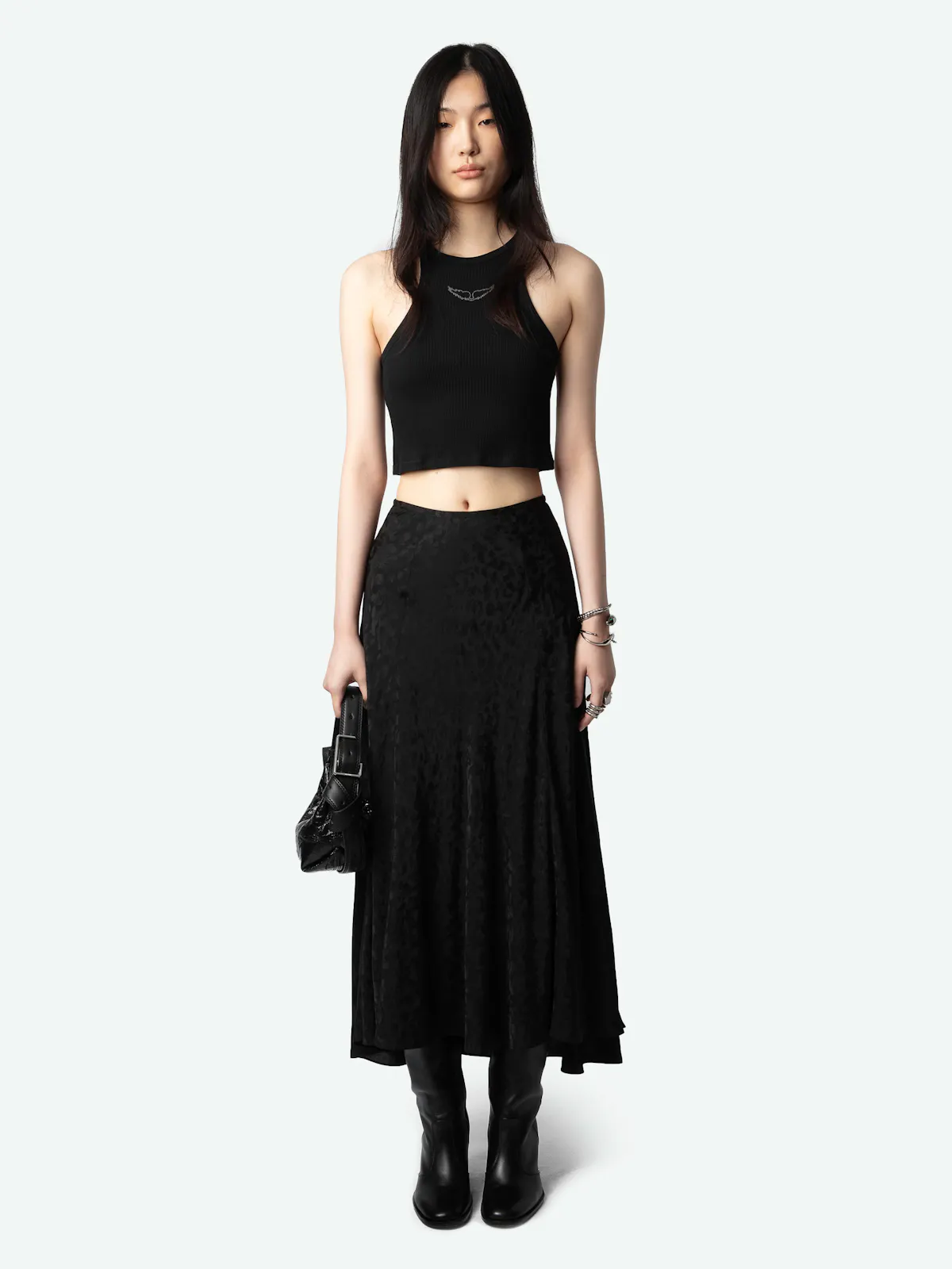 Jeanne Langer Rock 100% Seide Jacquard