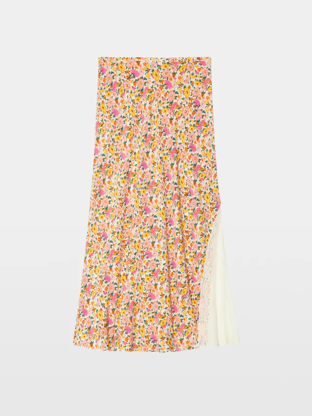 Jayla Womens Floral Midi Skirt