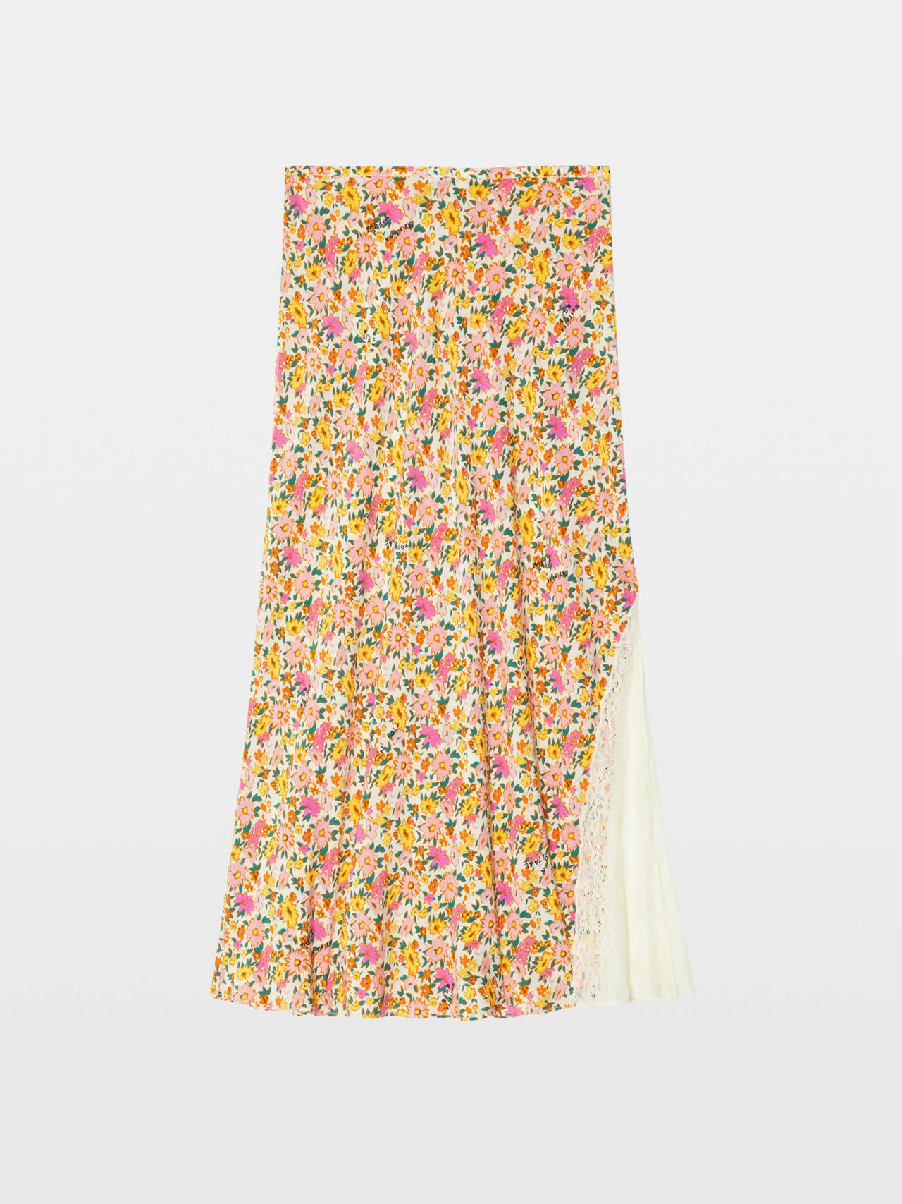 Jayla Womens Floral Midi Skirt