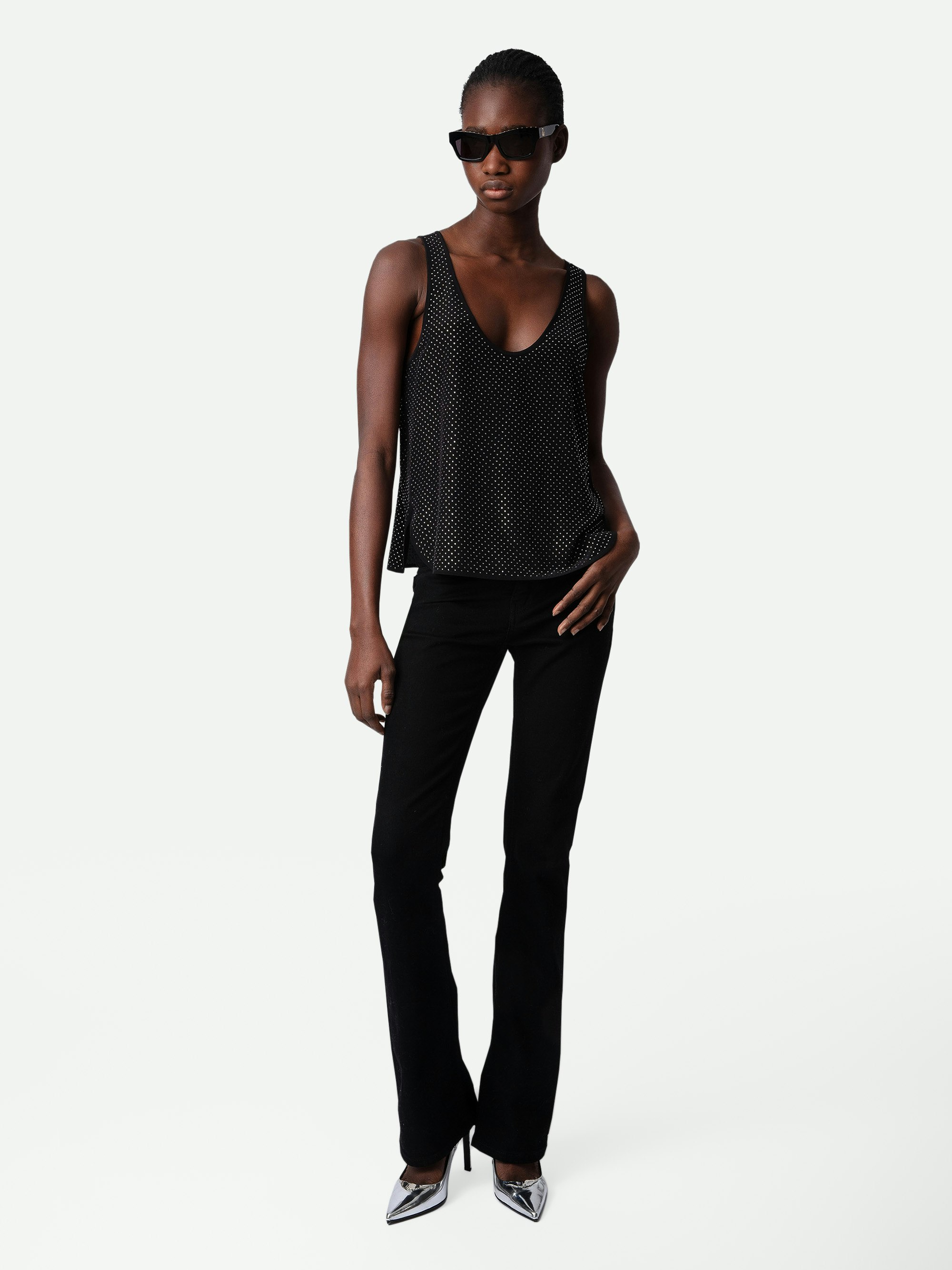 Carys Diamanté Silk Top