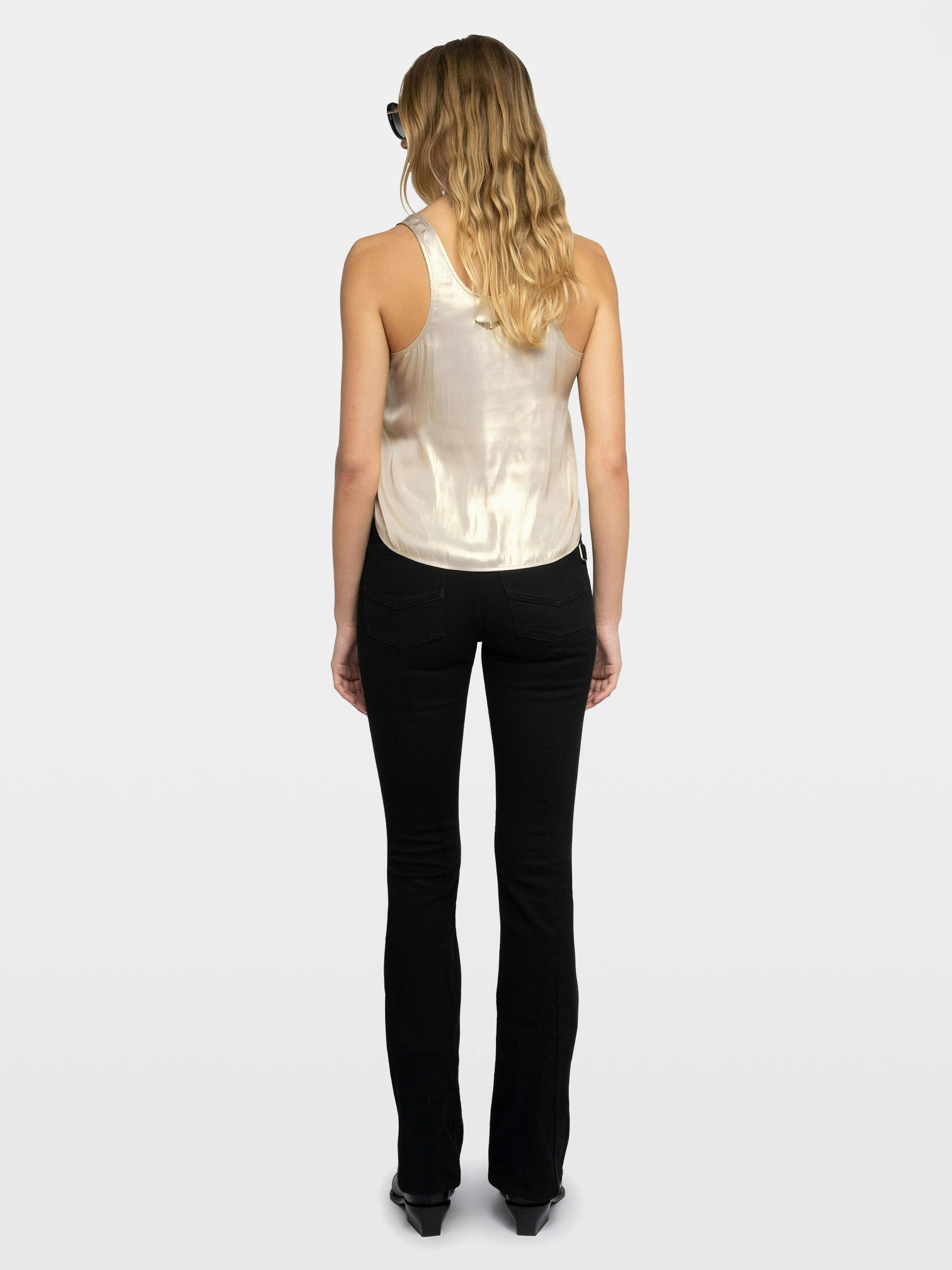 Tarys Gold Satin Tank Top 2