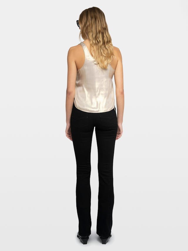 Tarys Gold Satin Tank Top