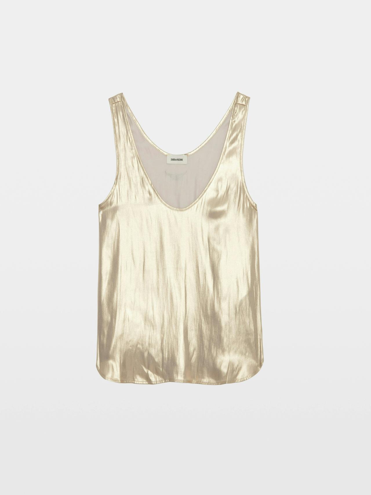 Tarys Gold Satin Tank Top 7