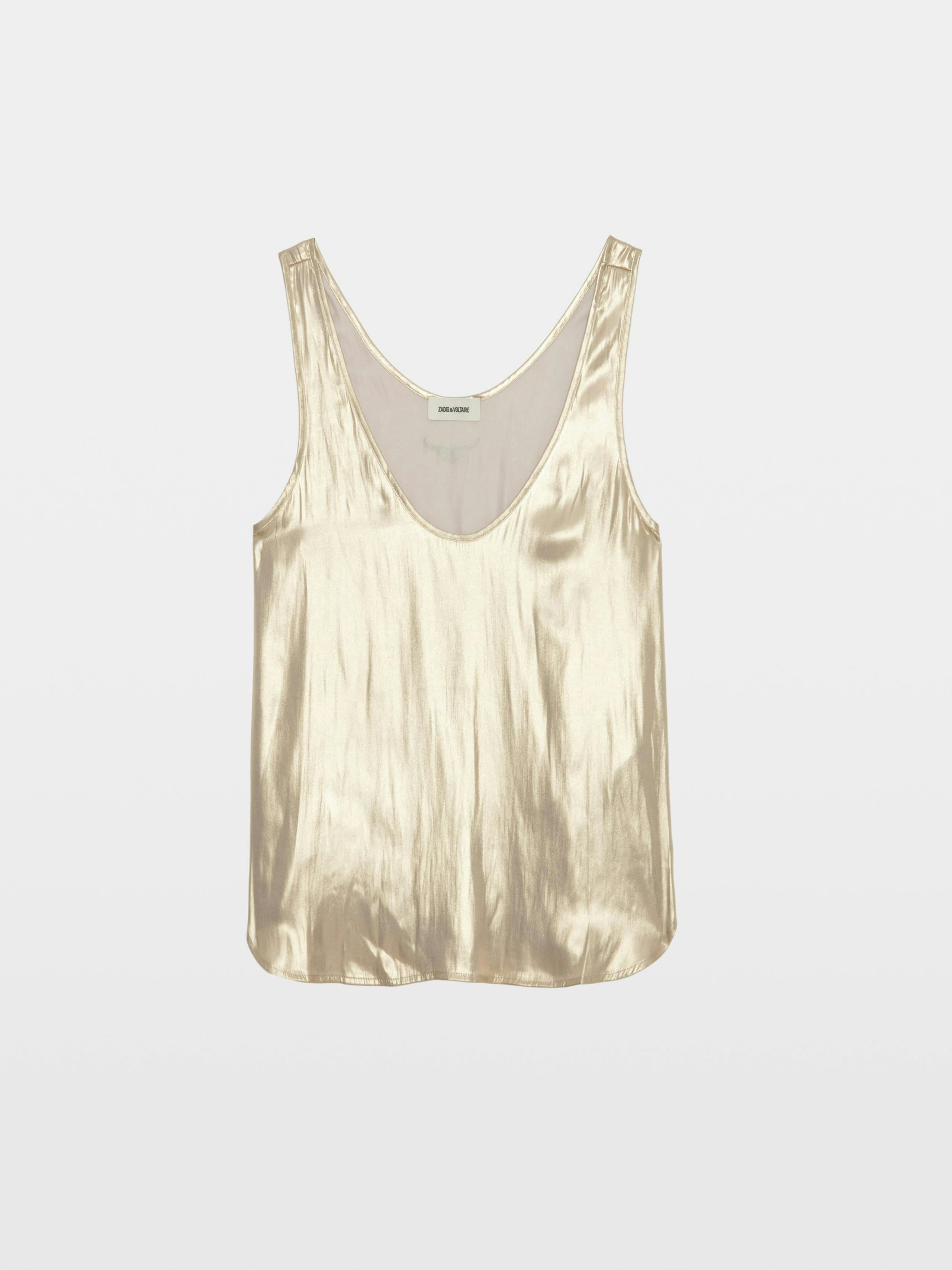 Tarys Gold Satin Tank Top 7