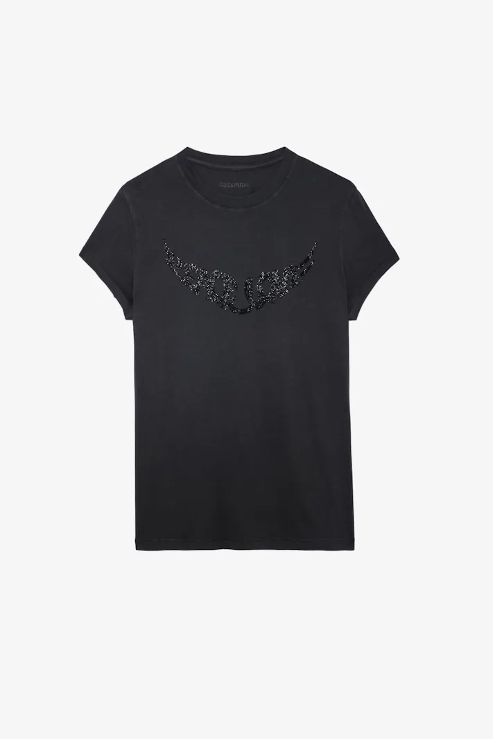 Walk Peace & Love Strass T-shirt