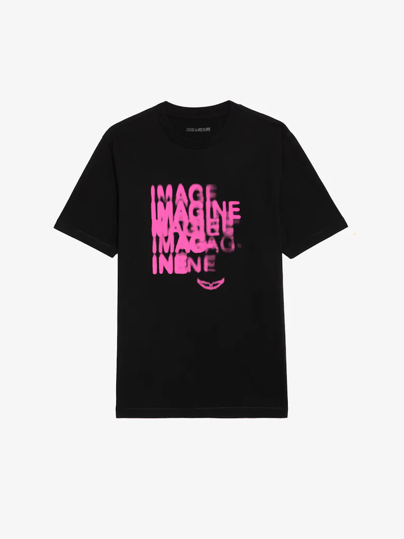 TEE-SHIRT DROIT COL V ASPECT TACHETé WASSA - ZADIG&VOLTAIRE pour FEMME TEE-SHIRT DROIT COL V ASPECT TACHETé WASSA - ZADIG&VOLTAIRE pour FEMME