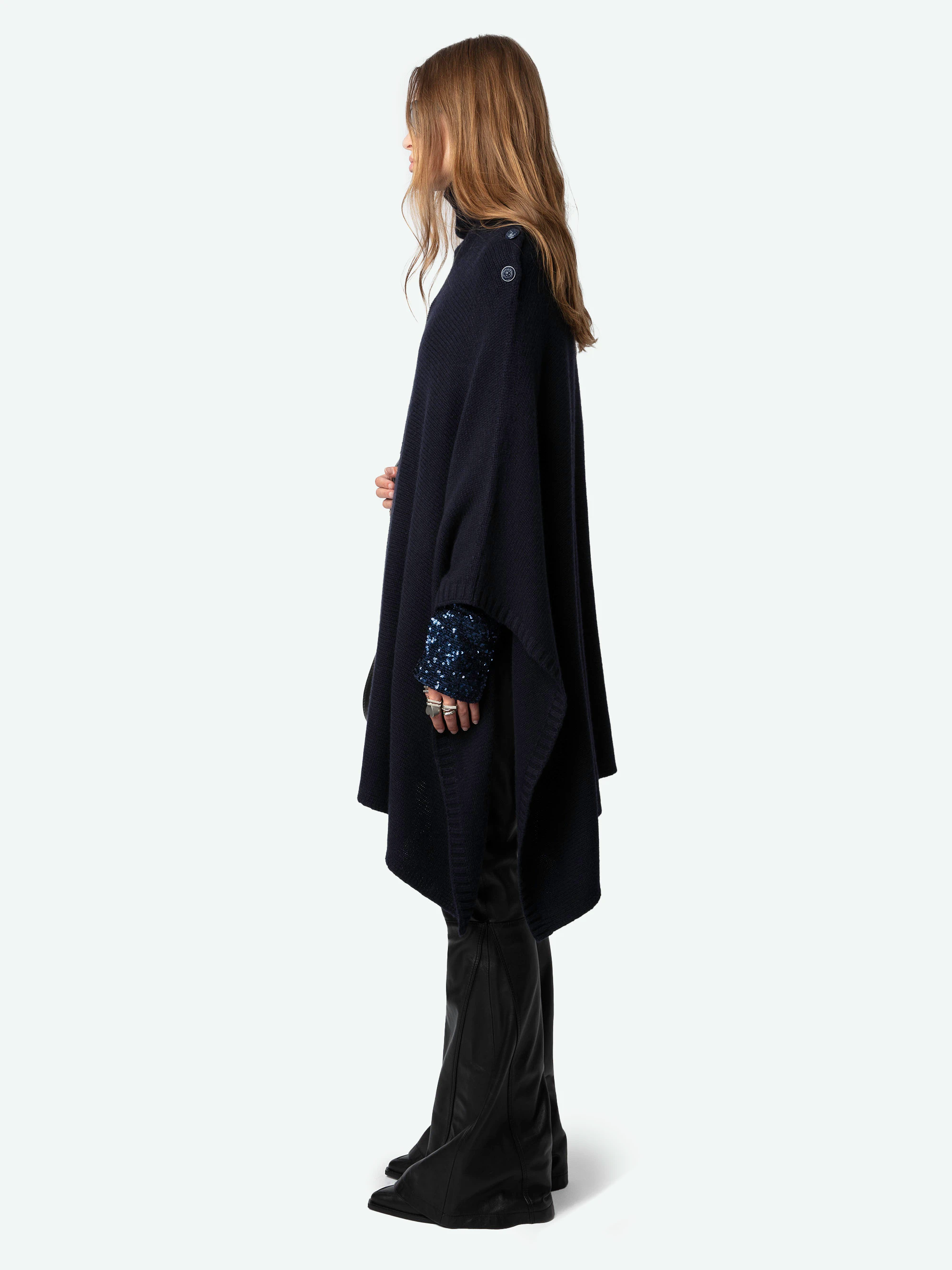 Poncho Palma 100% Cachemire