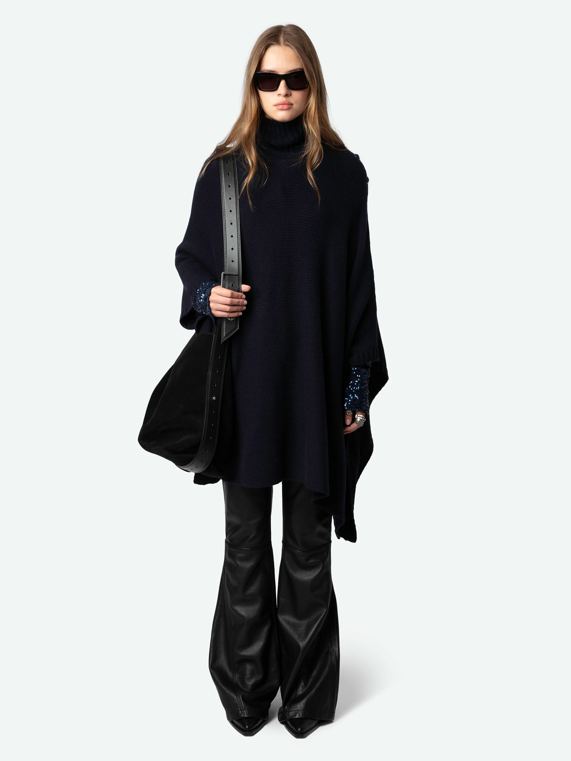 Poncho Palma 100% Cachemire