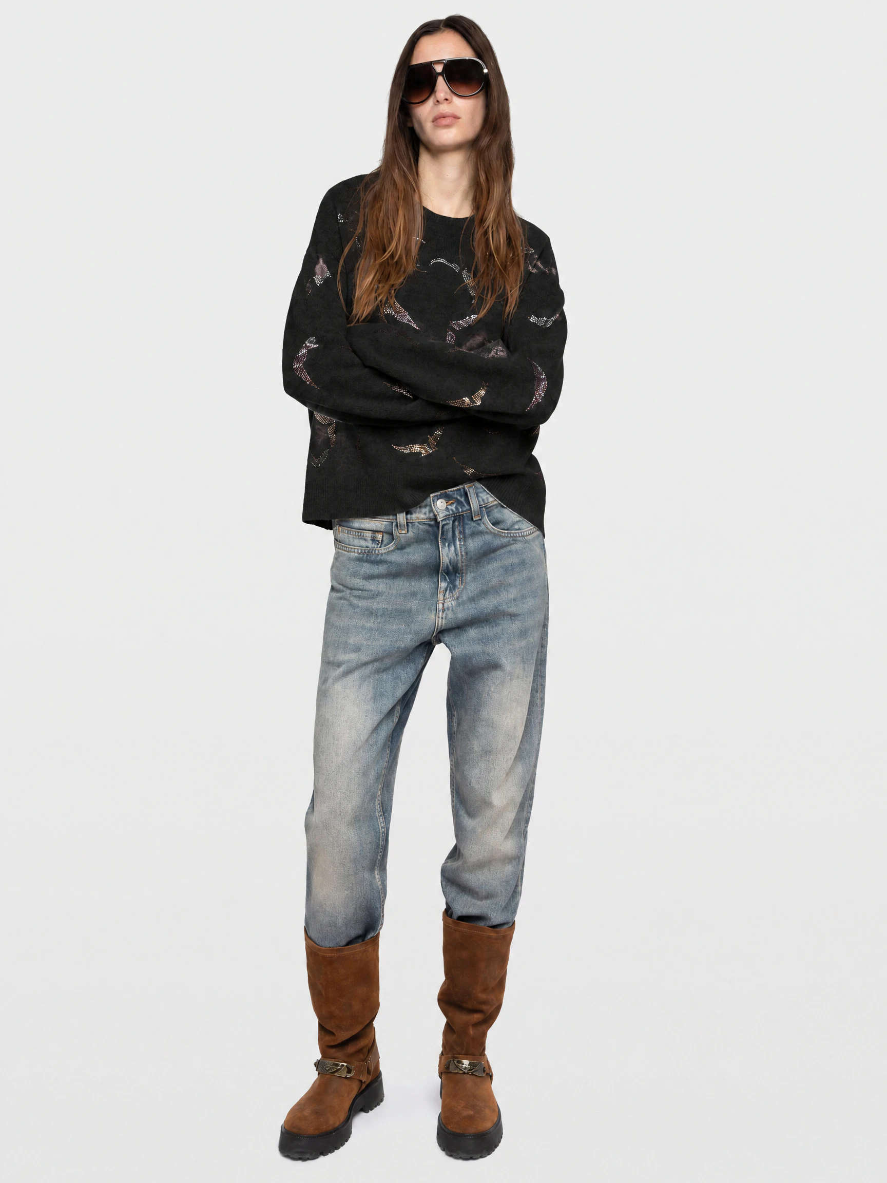 Markuz Diamanté Wings Sweater