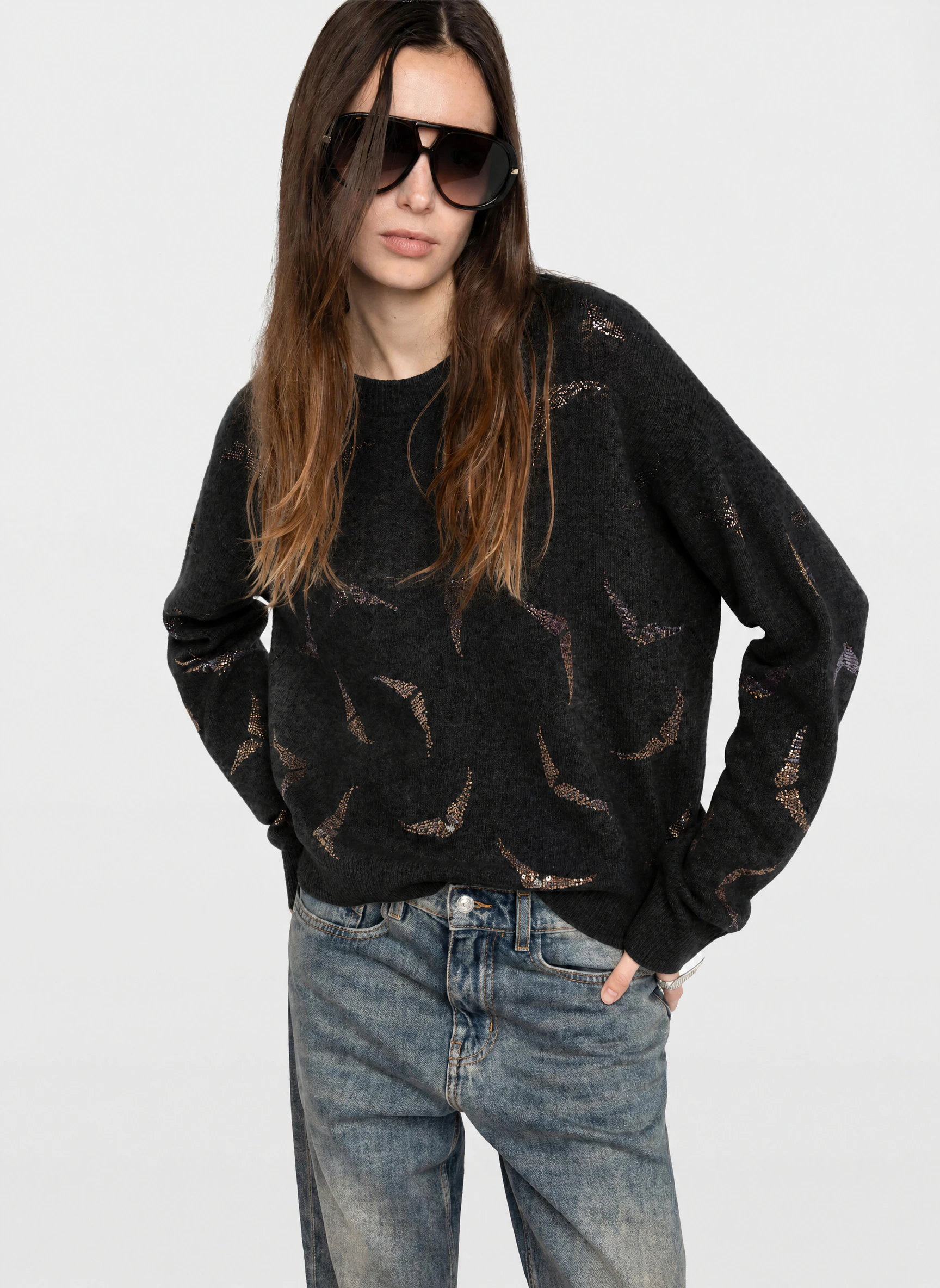 Markuz Diamanté Wings Sweater
