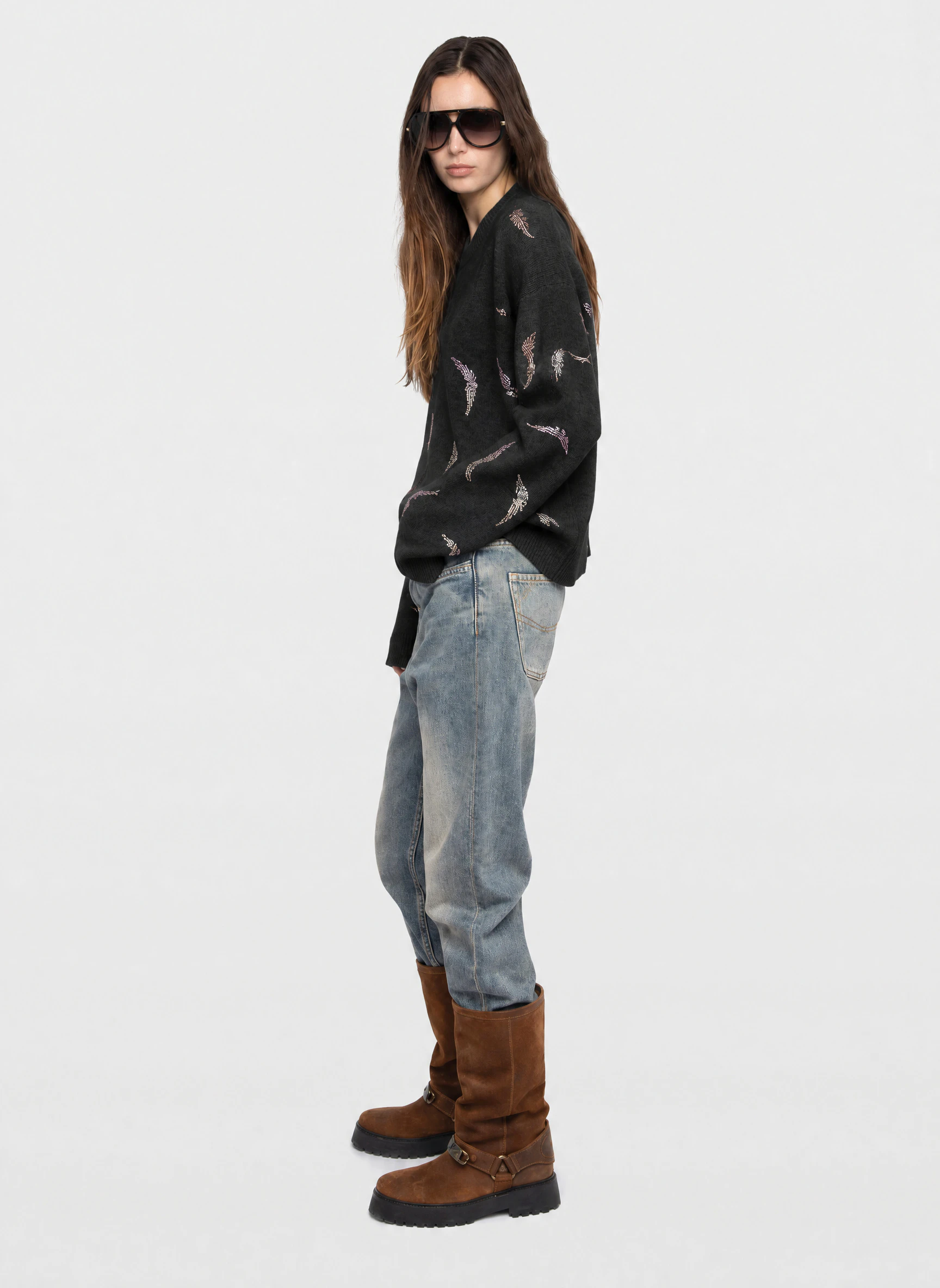 Markuz Diamanté Wings Sweater