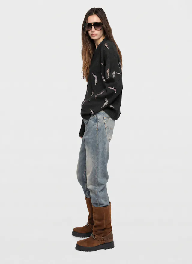 Markuz Diamanté Wings Sweater
