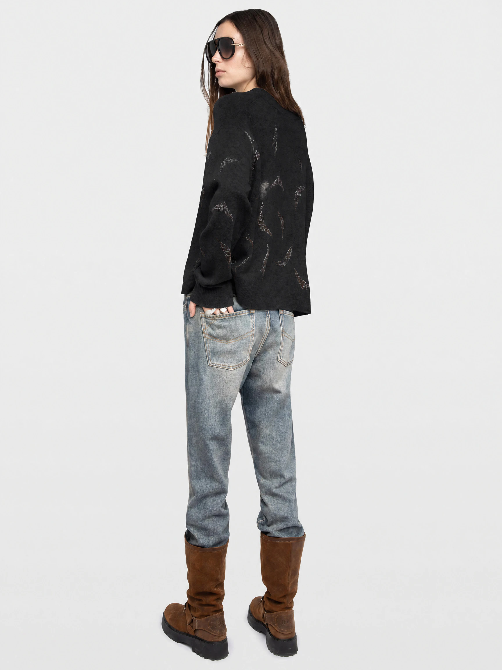 Markuz Diamanté Wings Sweater