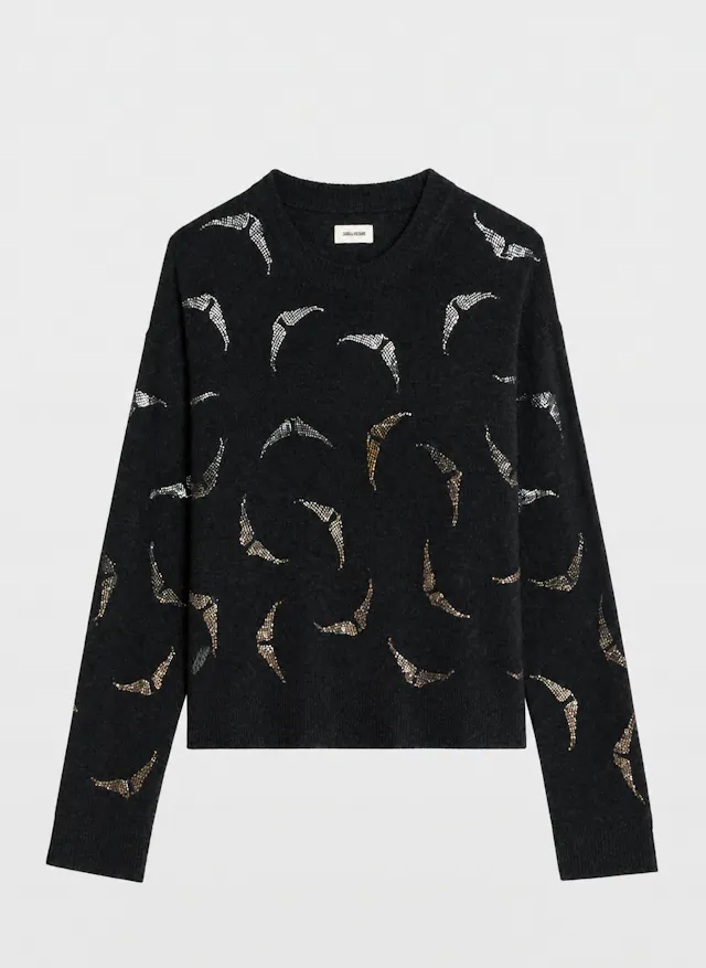 Markuz Diamanté Wings Sweater