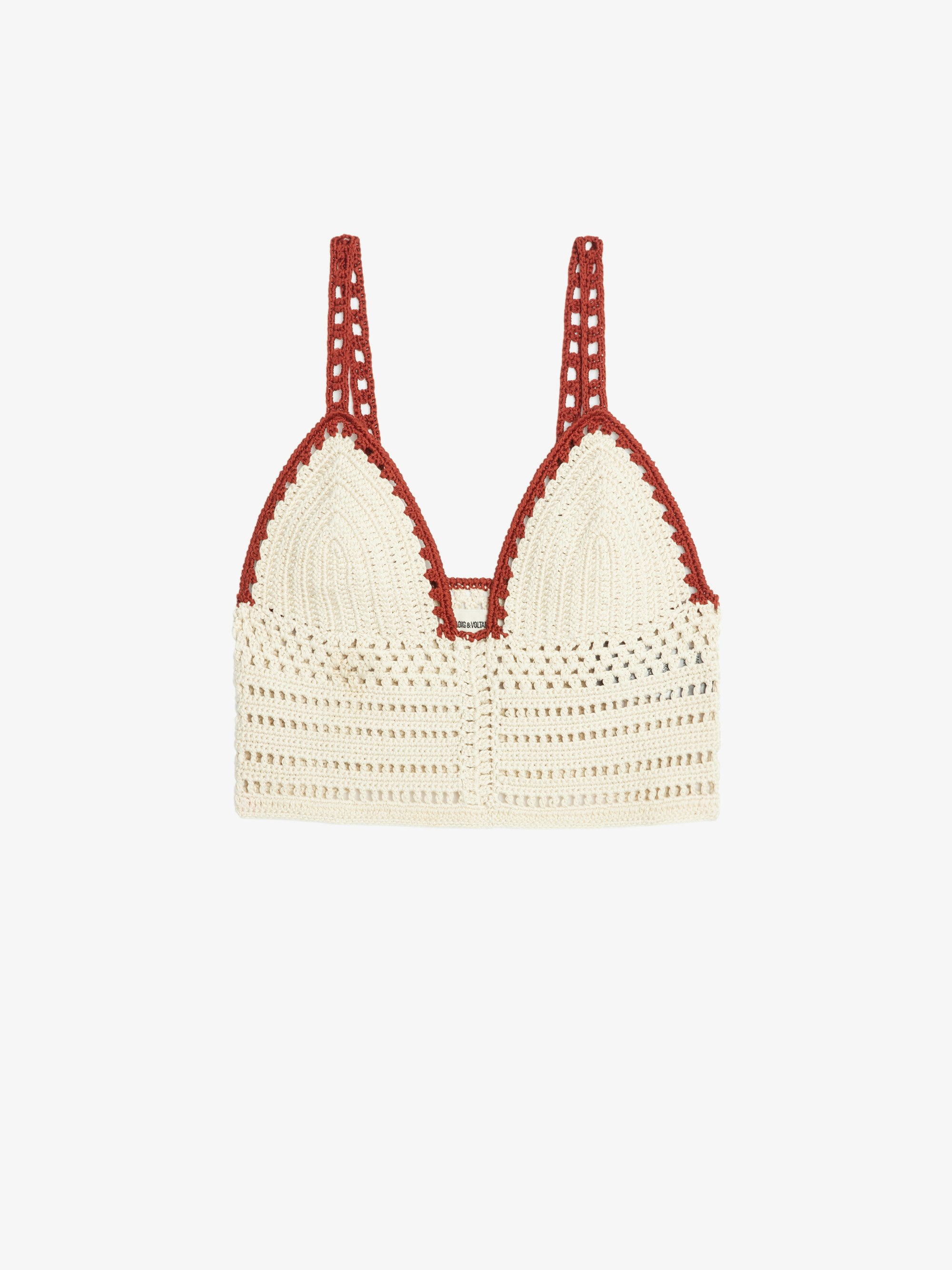 Taly Women's White Crochet Tank Top