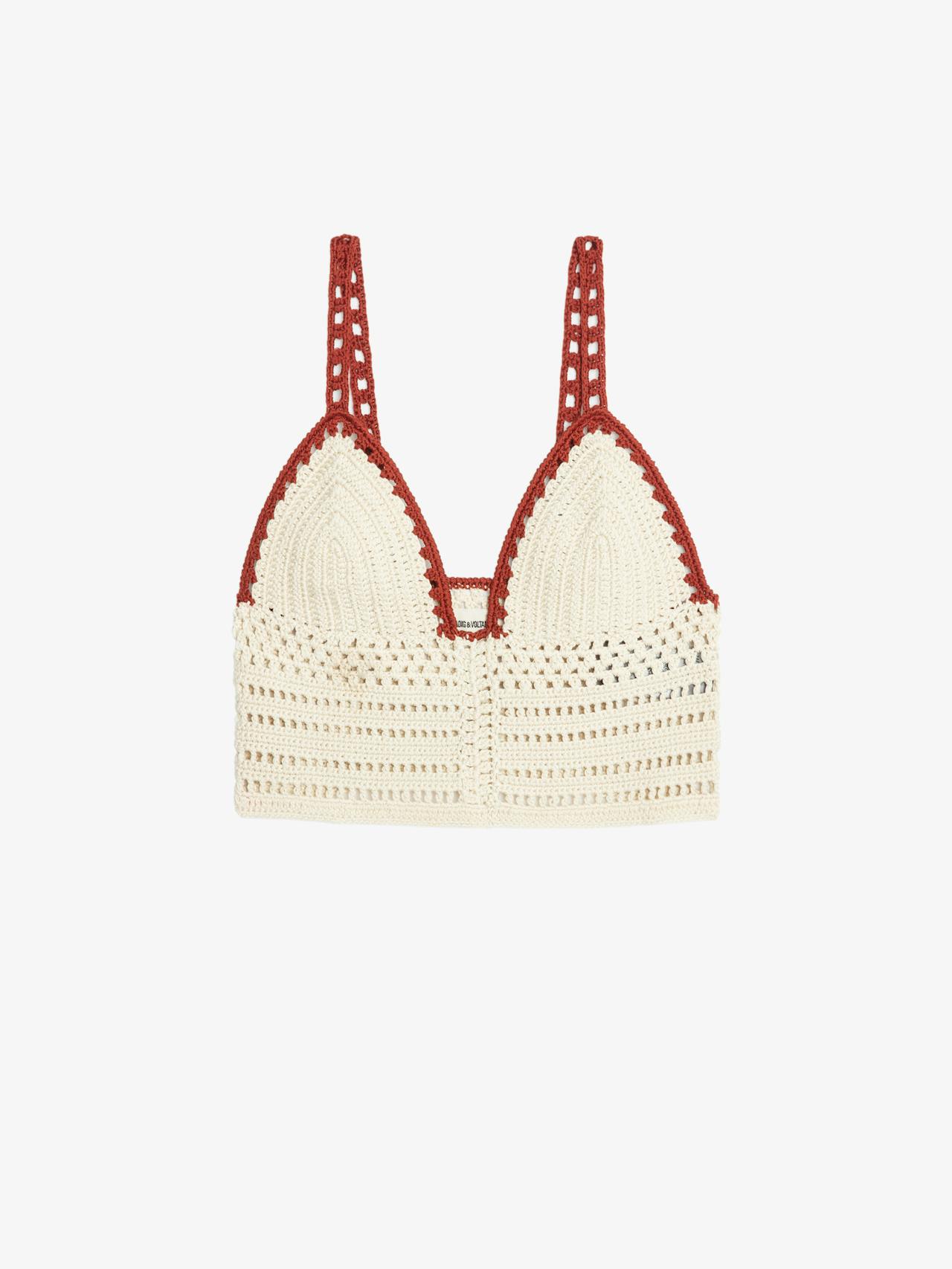 Taly Women's White Crochet Tank Top