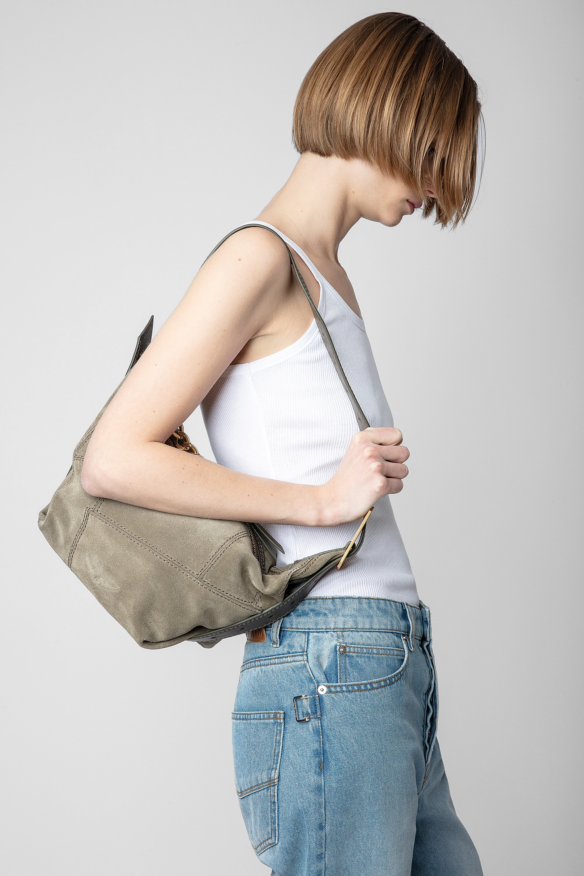 Le Cecilia Suede Patchwork Bag thumbnail 5