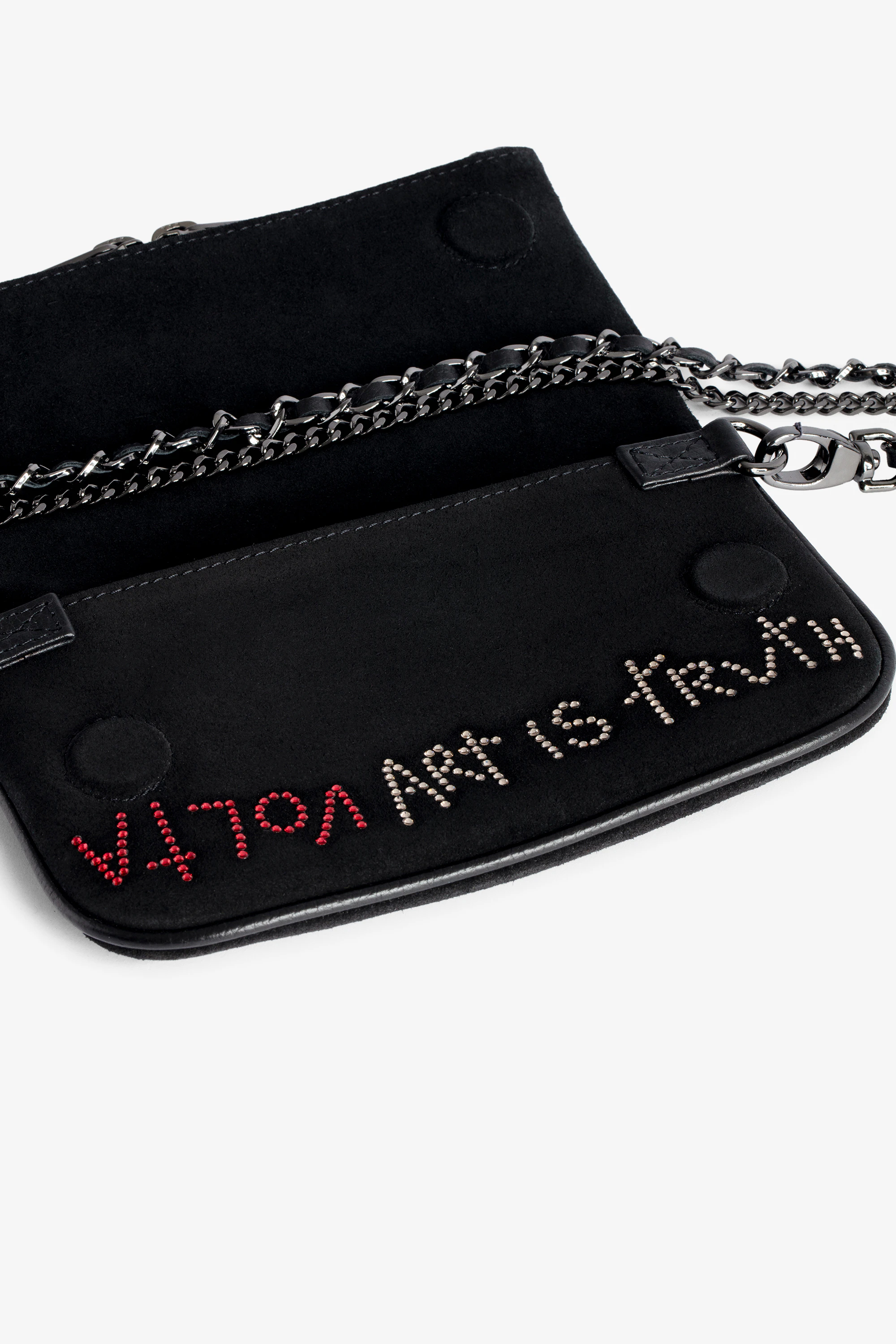 Rock Nano Suede Tag Diamanté Clutch thumbnail 4