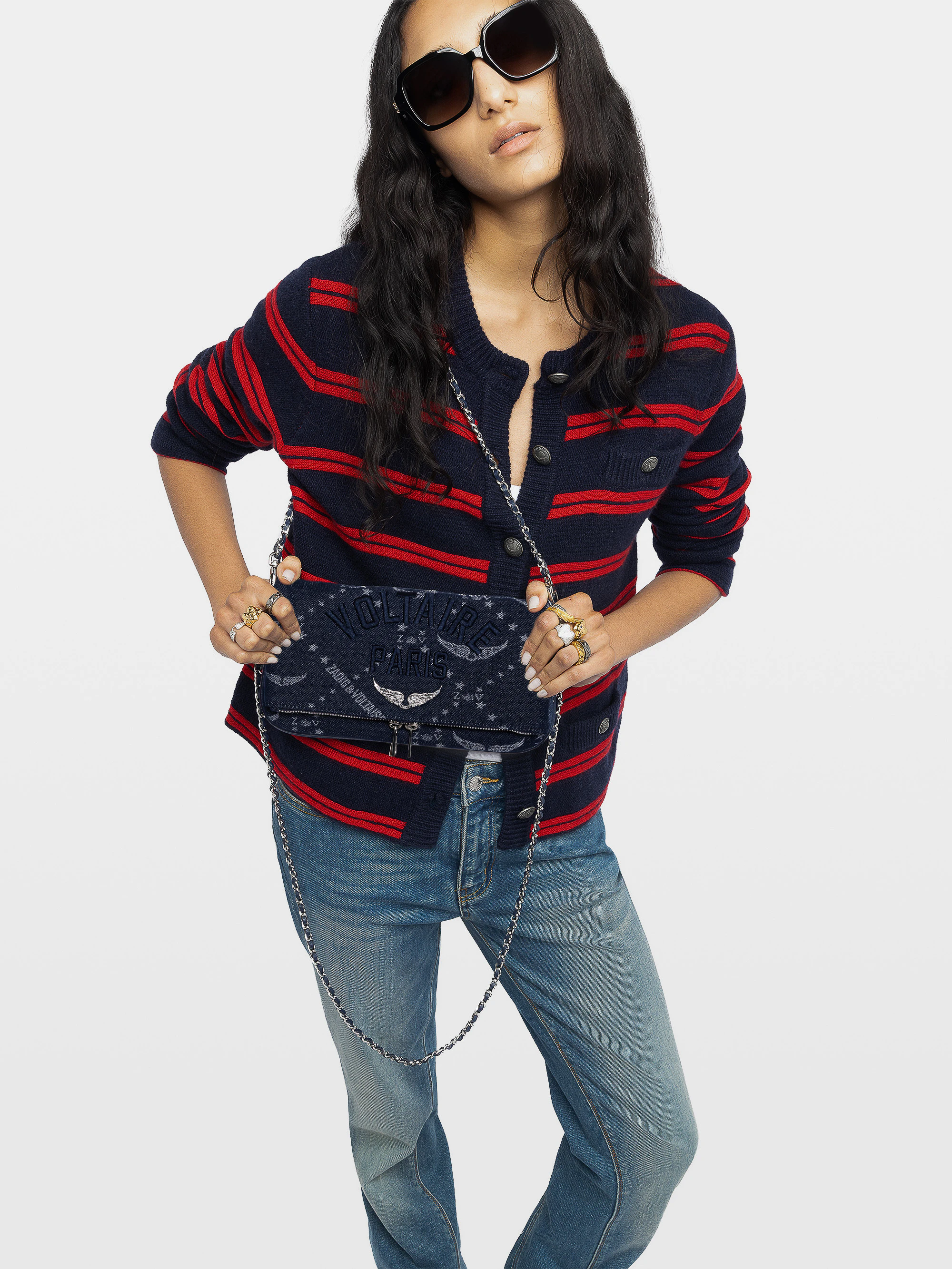 Clutch Rock Denim Monogram