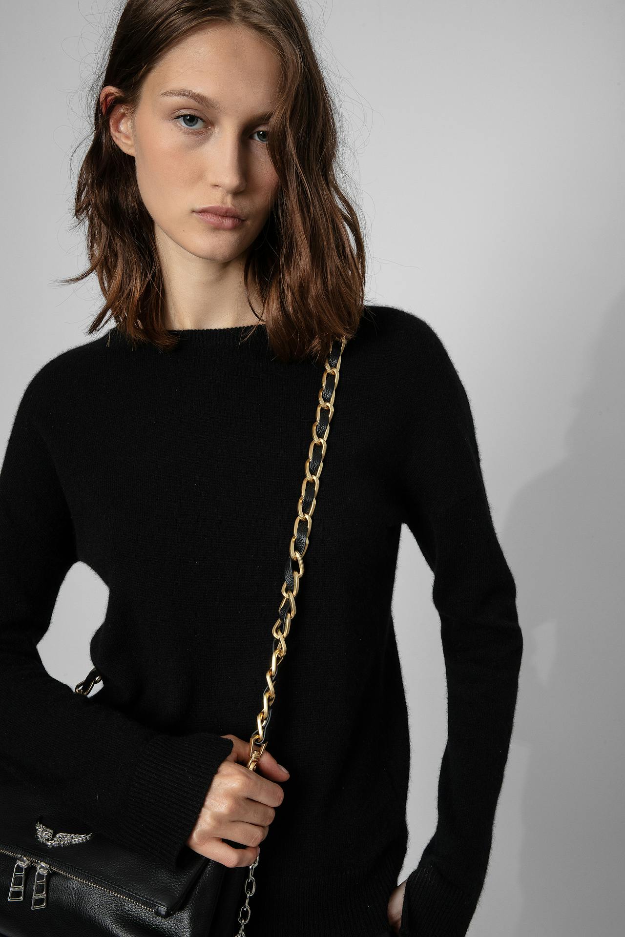 Chain and Leather Shoulder Strap