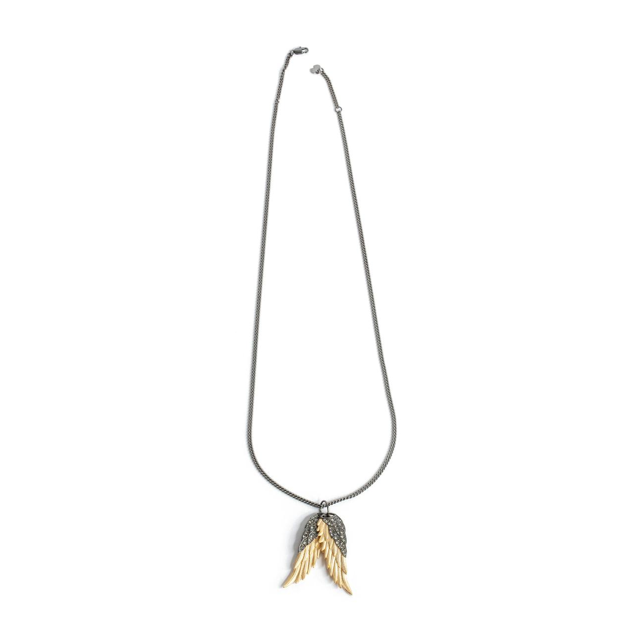 Rock Feather Pendant Necklace