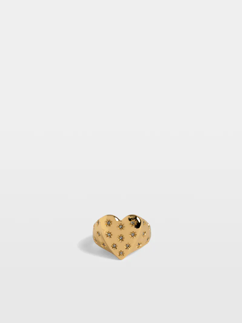 Heartbreaker Over Strass Ring
