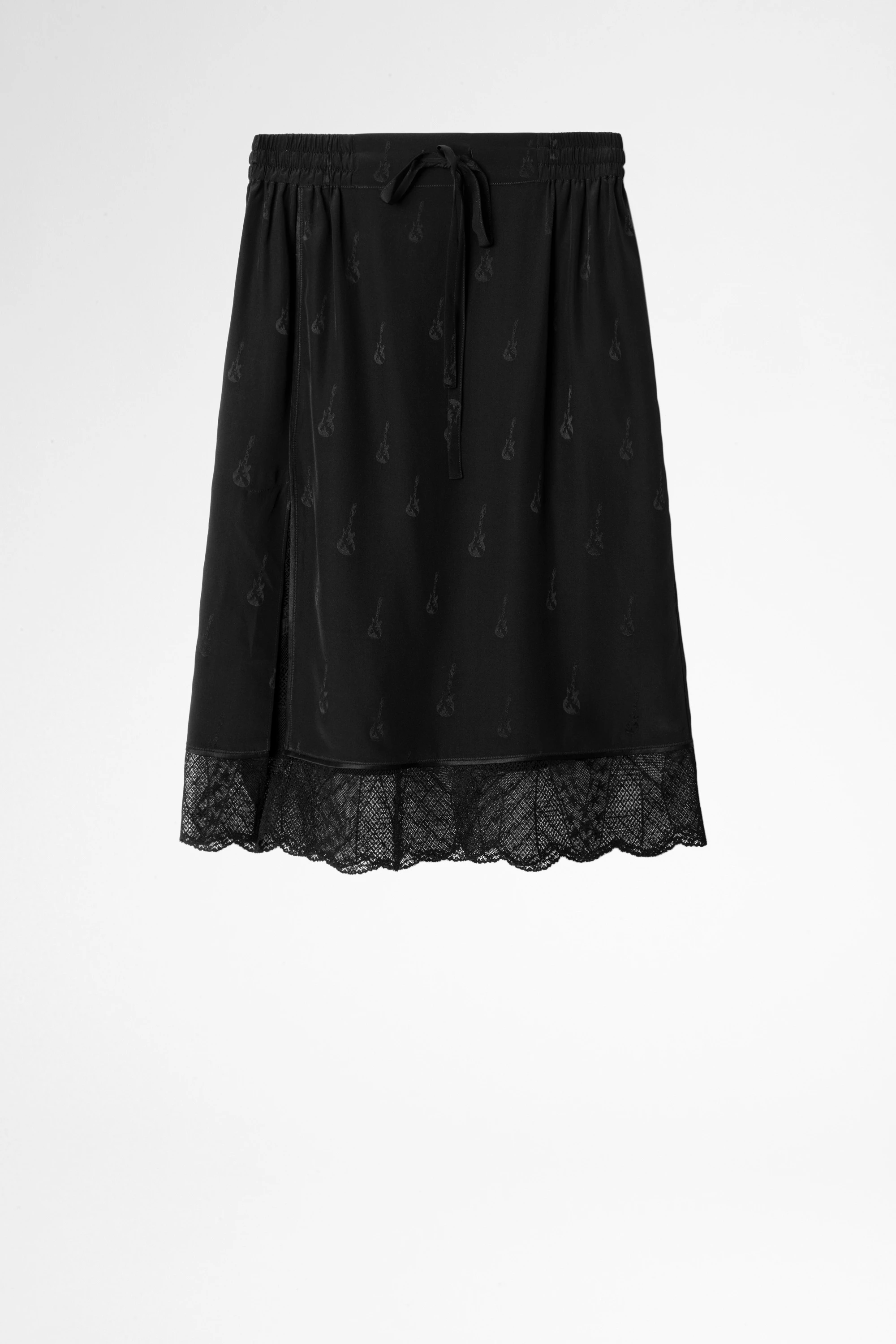 ZADIG&VOLTAIRE シルク100% スカート 36 レース Jac Guitar Silk Skirt skirt black women | Zadig&Voltaire